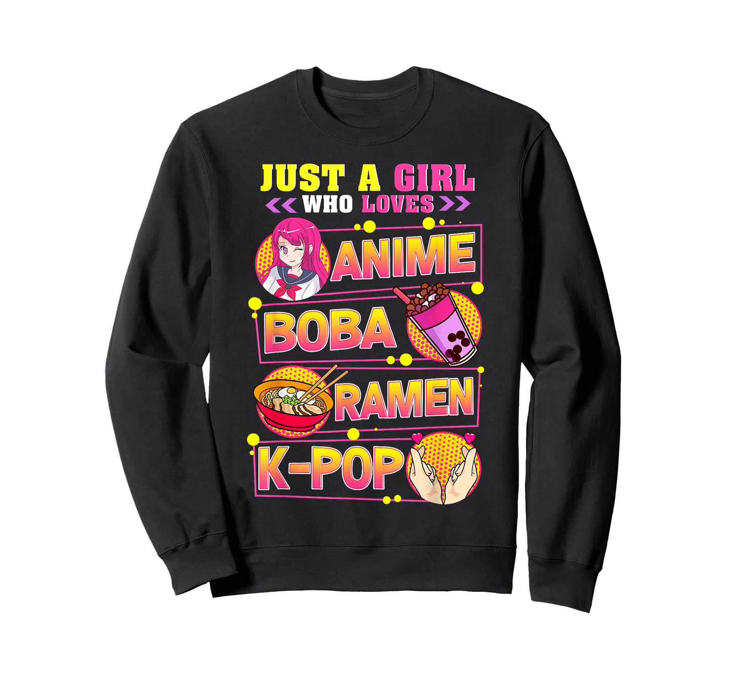 Just A Girl Who Loves Anime Boba Ramen K-Pop T-Shirt