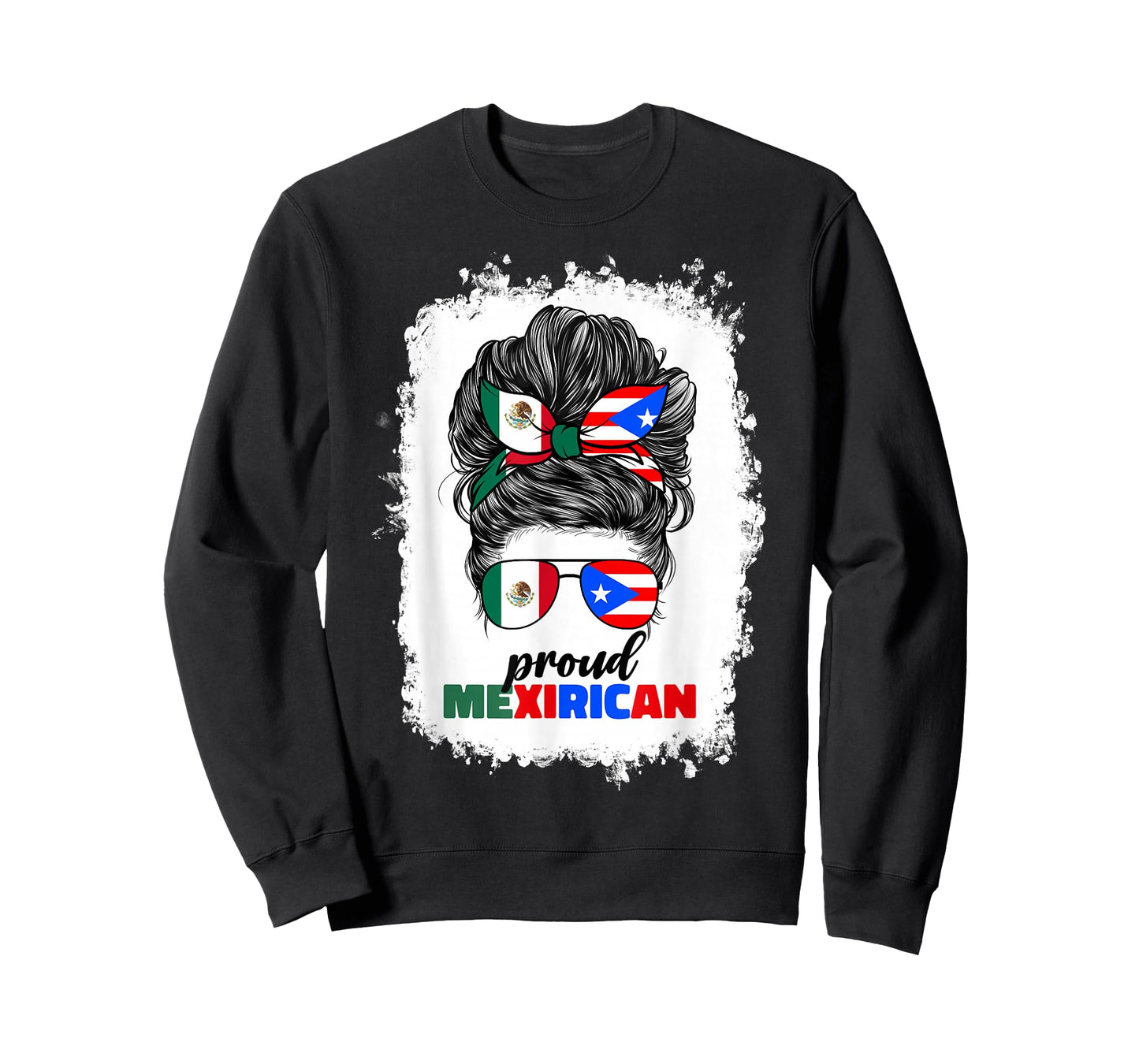 Half Mexican And Puerto Rican Rico Flag Mexirican Girl Women T-Shirt