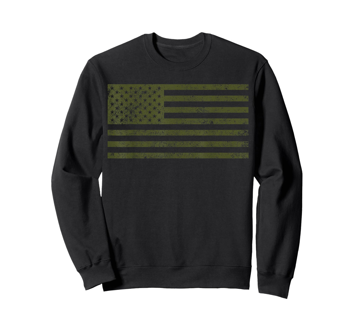 USA American Flag Olive Drab Color Distressed Look T-Shirt T-Shirt