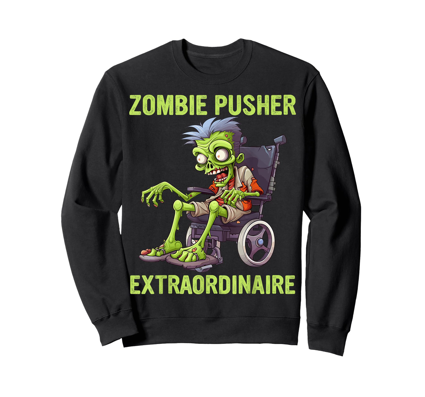 Wheelchair Costume Zombie Pusher Halloween Handicap Joke T-Shirt