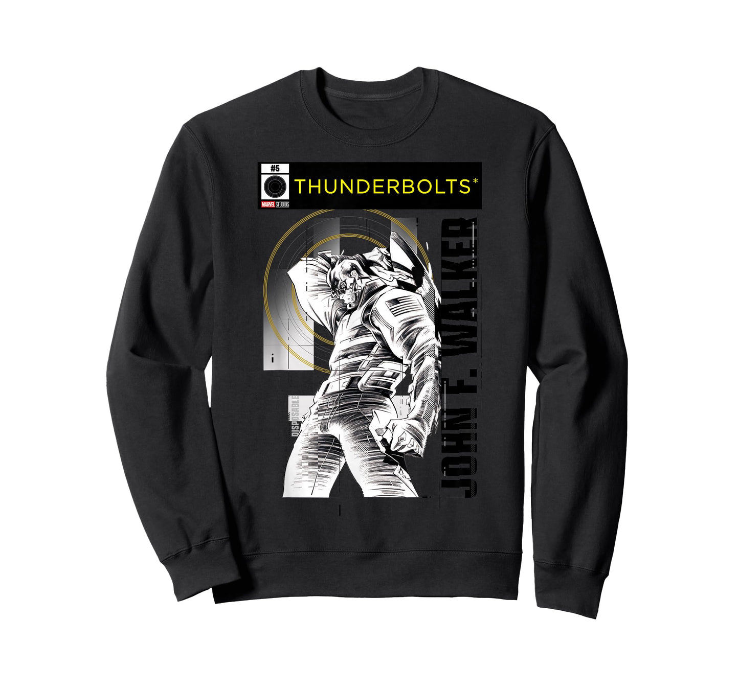 Marvel Studios Thunderbolts John F Walker B&W Comic Cover #5 T-Shirt
