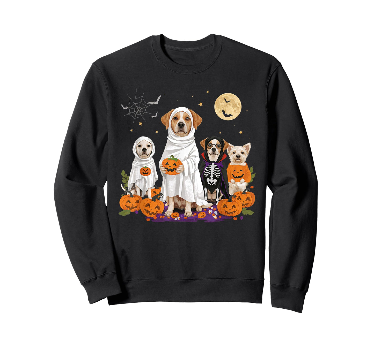 Cute Mummy Witch Ghost Halloween Dog Costume Men Women Kids T-Shirt