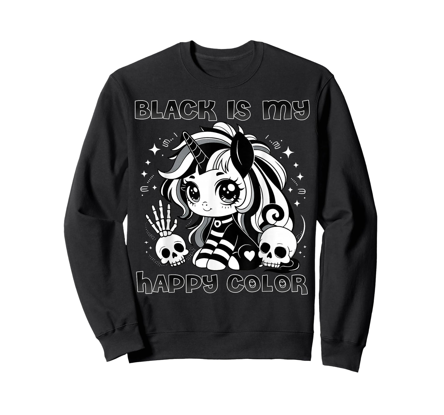 Goth Girl Black is My Happy Color Gothic Unicorn Emo Girl T-Shirt