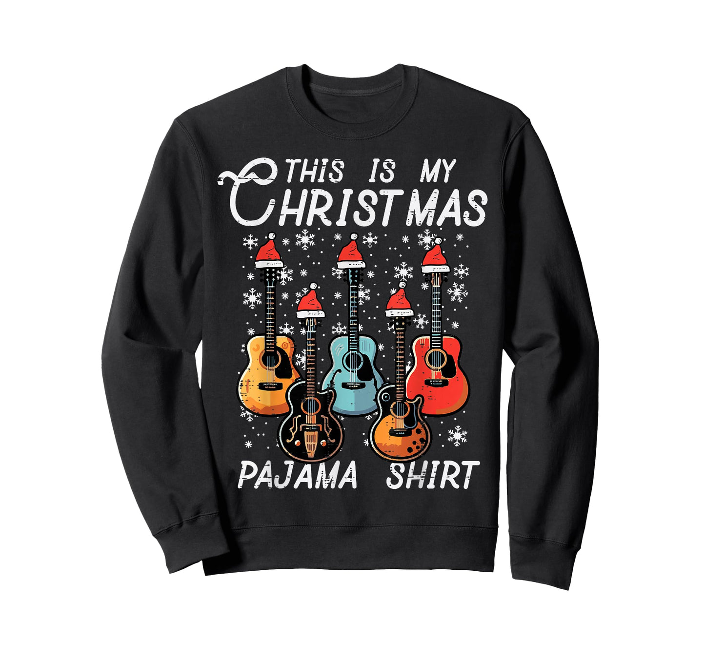 My Christmas Pajama Shirt Guitars Xmas Rock Men Boys Kids T-Shirt