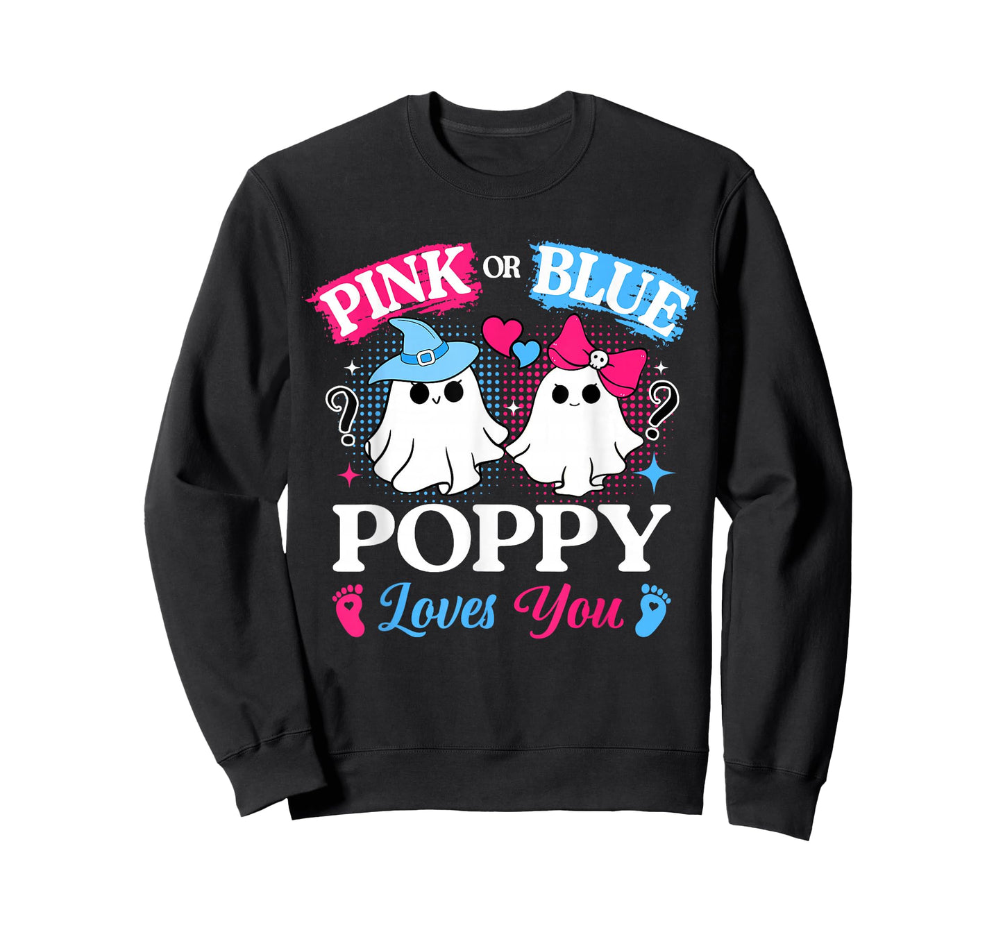 Pink or Blue Poppy Loves You Gender Reveal Halloween T-Shirt