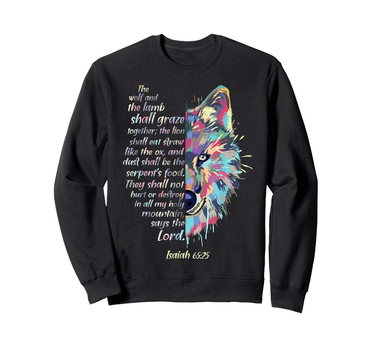 The Wolf and The Lamb Shall Graze Together - Isaiah Verse T-Shirt