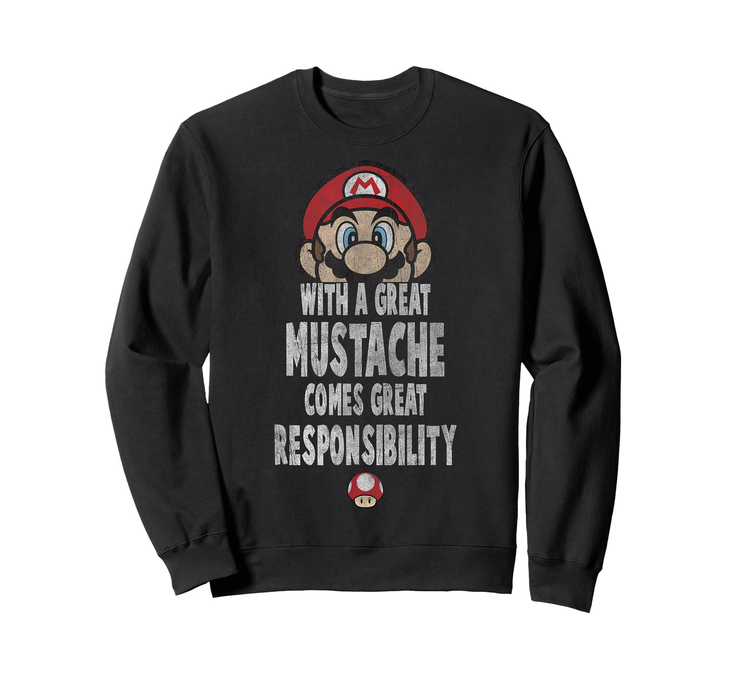 Super Mario With A Great Mustache Comes Great Responsibility T-Shirt