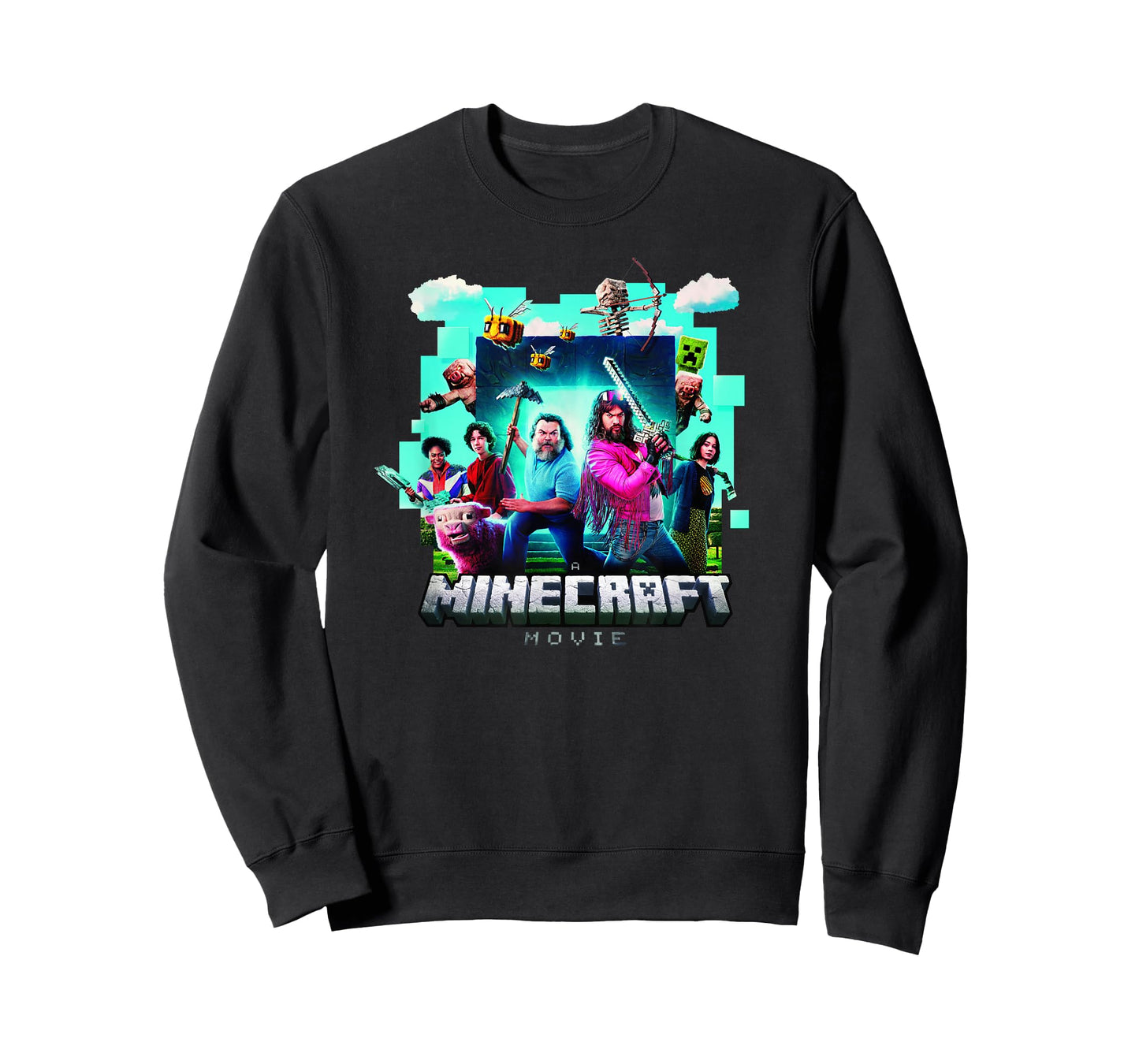A Minecraft Movie Adventure Gang Main Characters Group Shot T-Shirt