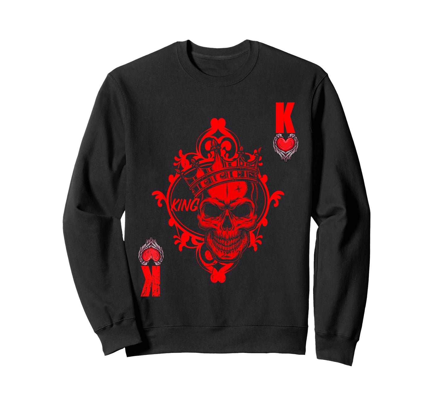 Heart King Card Game Men Skull Gift Idea T-Shirt