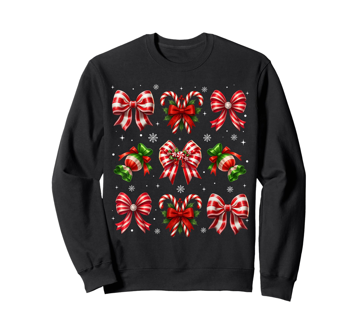 Coquette Candy Cane Bow Merry Christmas Girl Women Kid T-Shirt