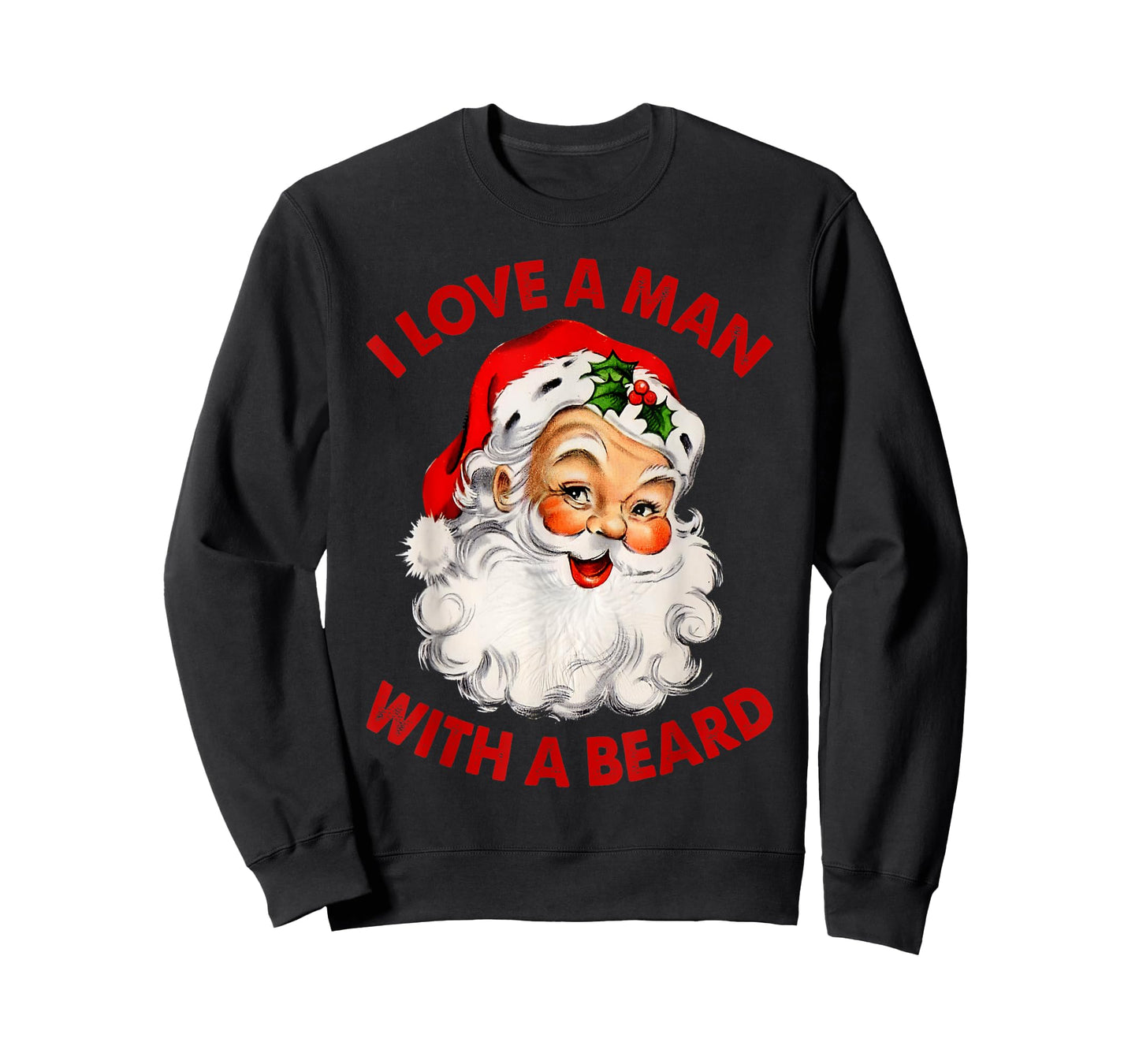 I Love A Man With A Beard Christmas Santa T-Shirt