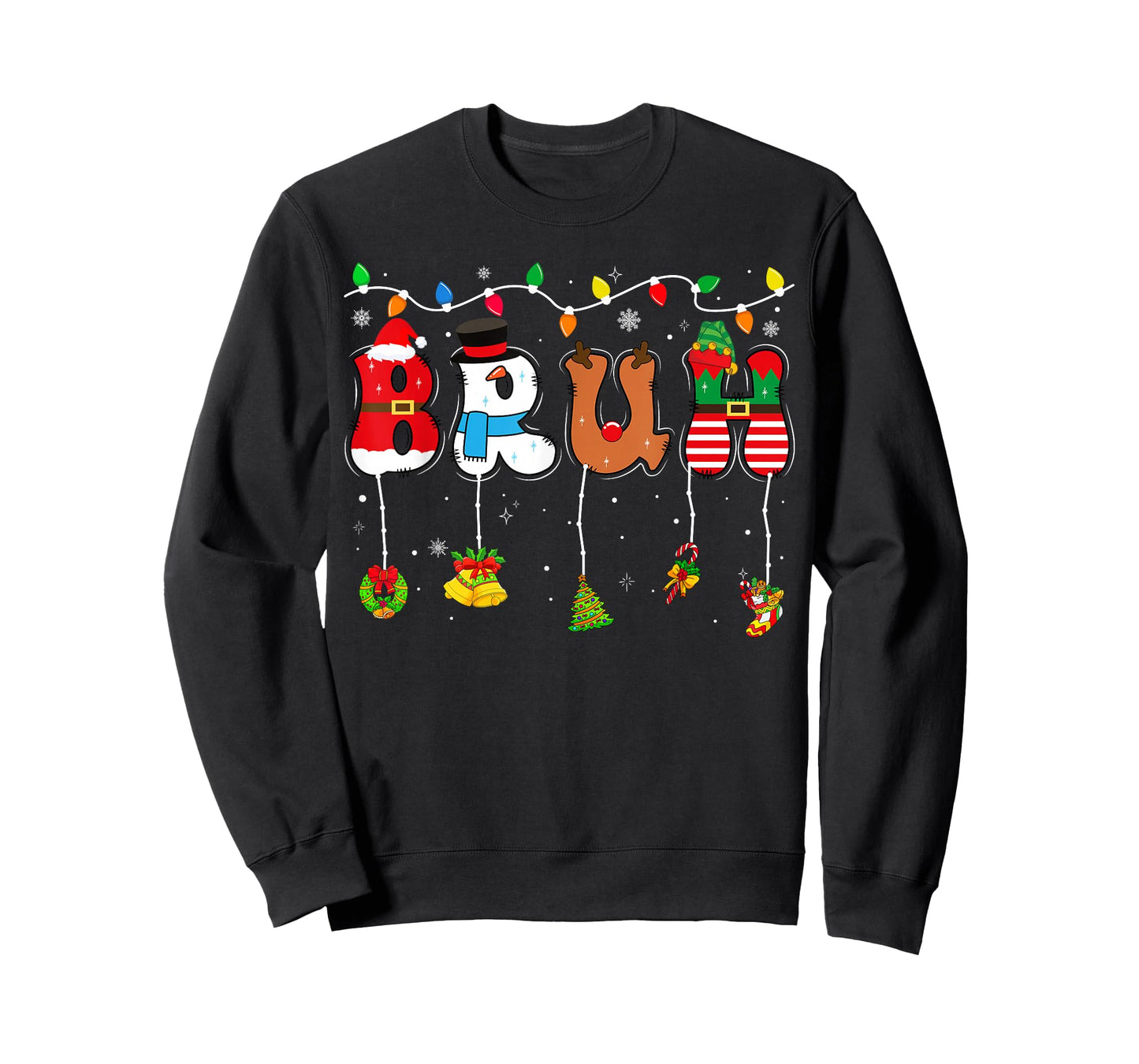 Bruh Funny Christmas Teens Boys Kids Xmas Pajamas T-Shirt