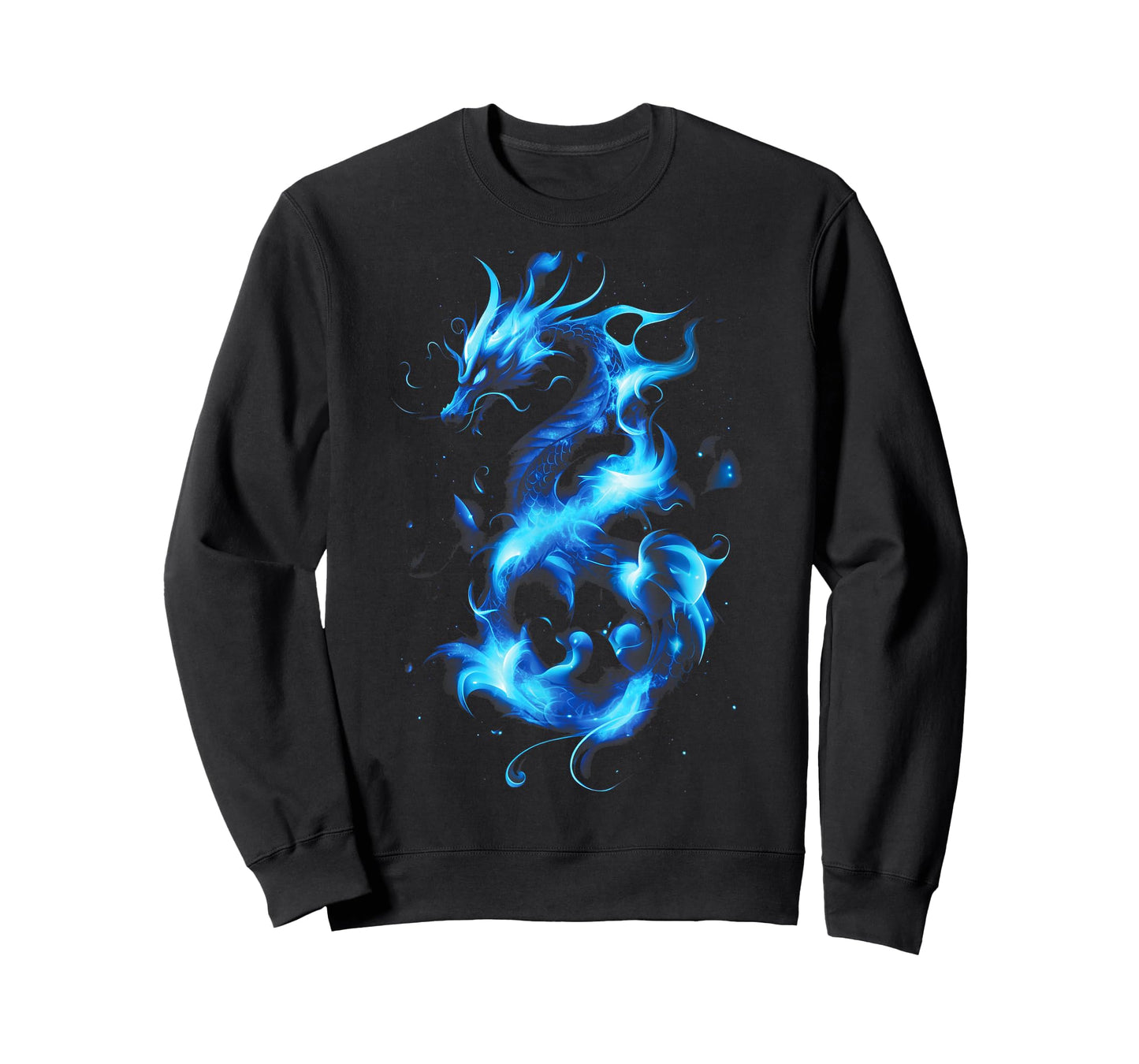 Blue Flames Dragon Fantasy art Mythical creature T-Shirt