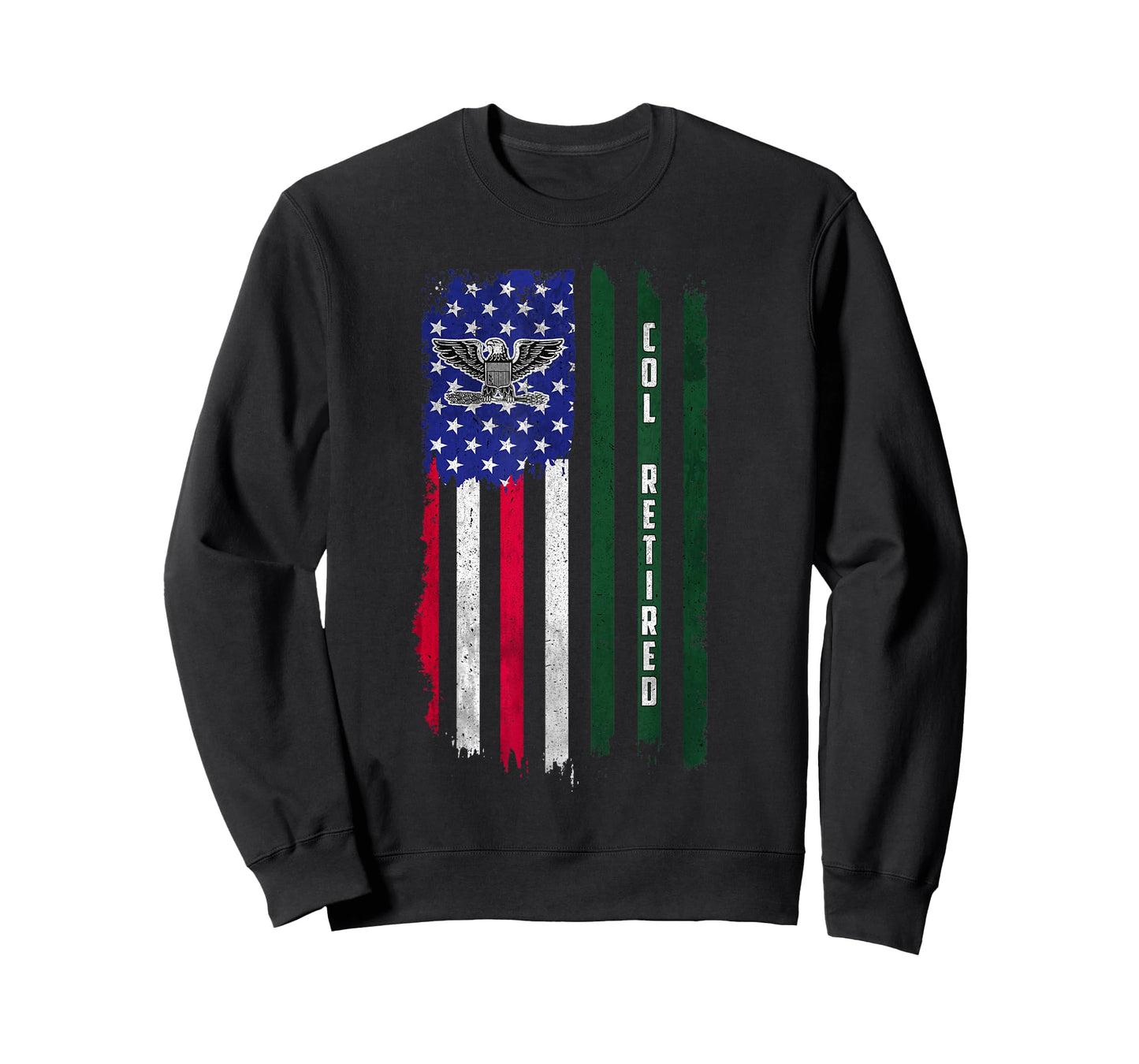 Retired O6 Colonel COL Rank American Flag Veterans Day Papa T-Shirt
