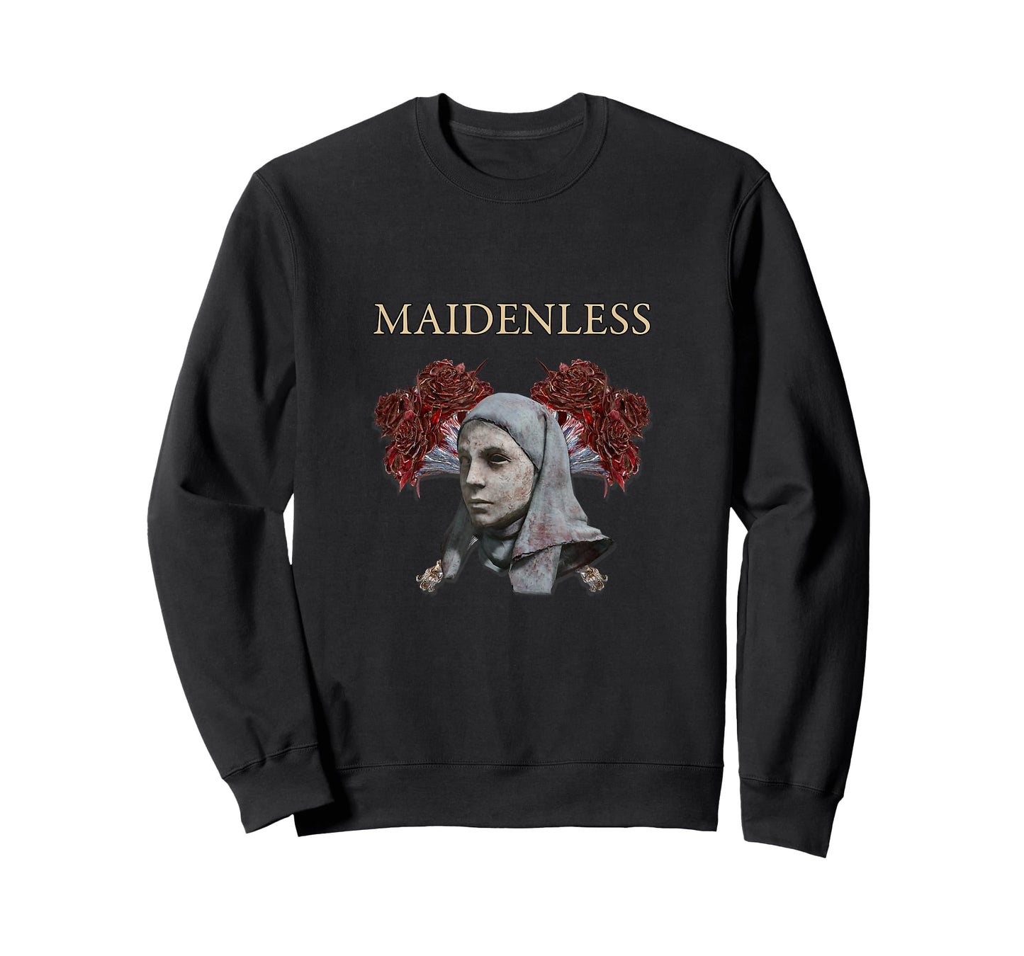 SoulsGang Maidenless Black Elden Ring Meme T-Shirt, Women's Classic Fit, Small, Short Sleeve
