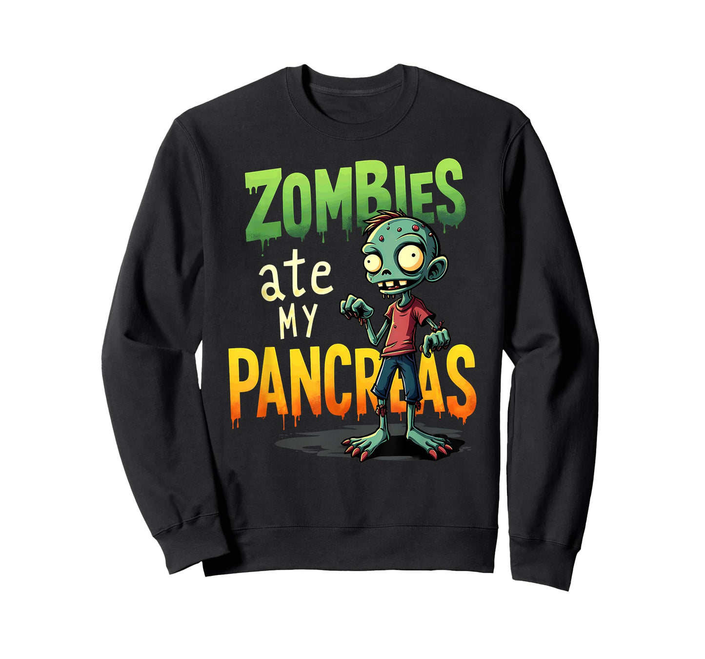 Zombies Ate My Pancreas Diabetes Warrior Haloween T-Shirt