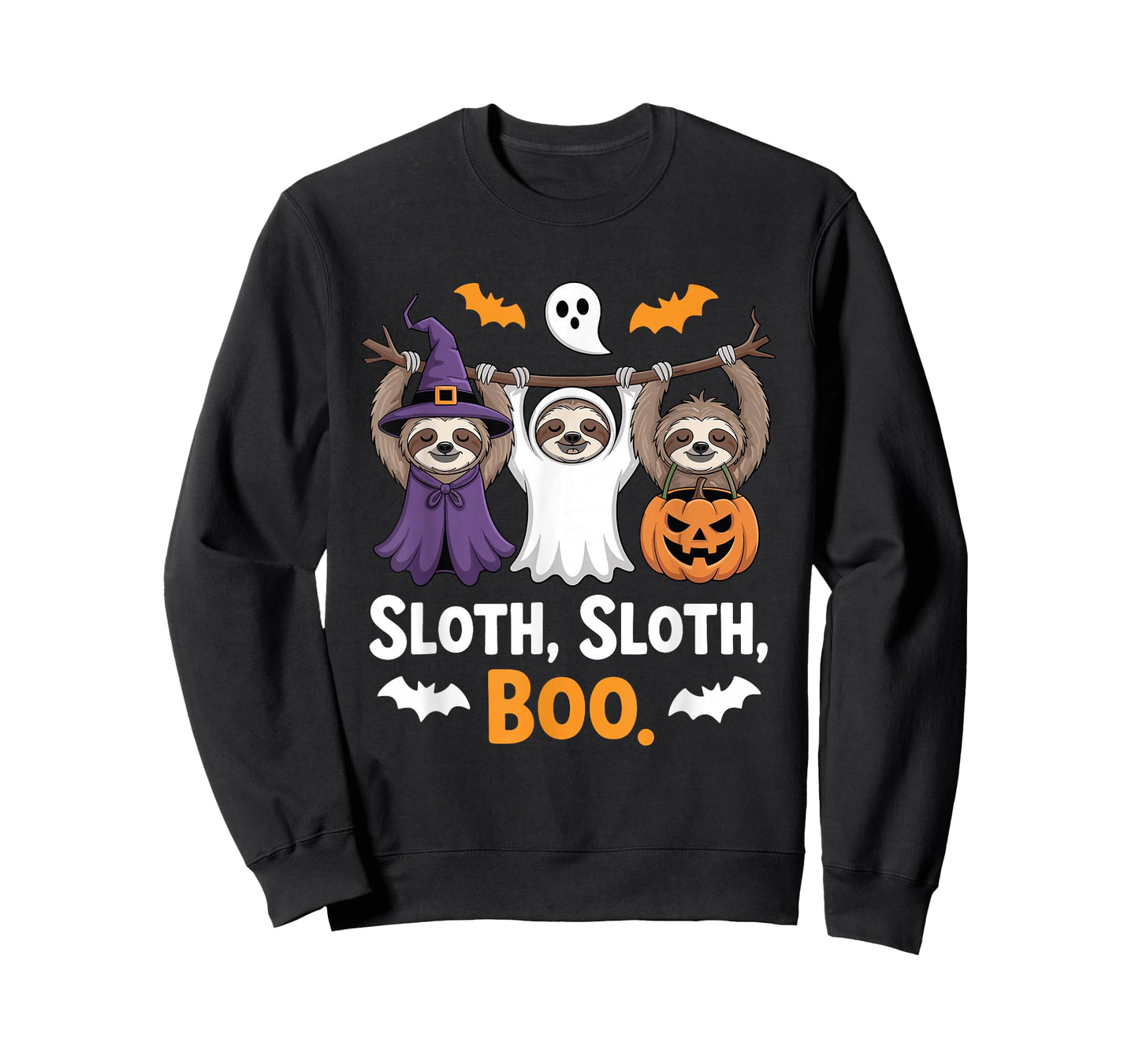 Funny Sloth Ghost Halloween Boo Costume Cute Lazy Pumpkin T-Shirt
