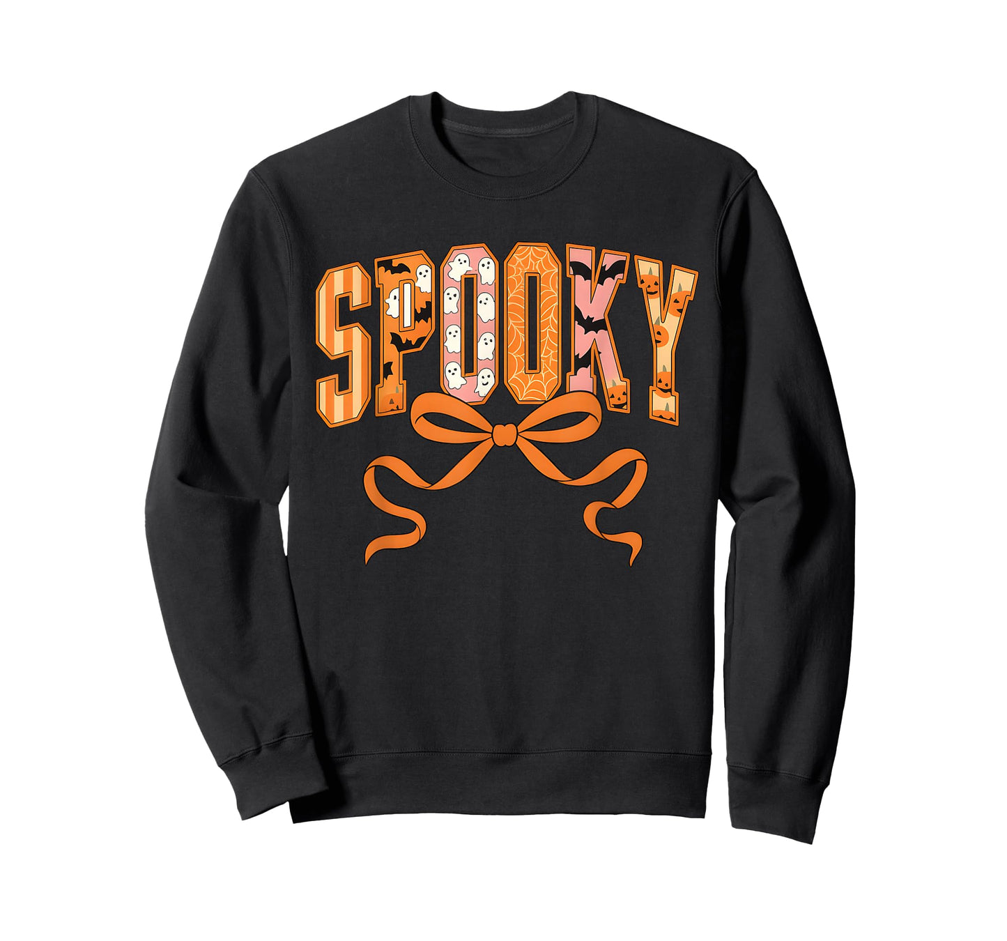 Spooky Coquette Girly Pumpkin Ghost Funny Halloween T-Shirt