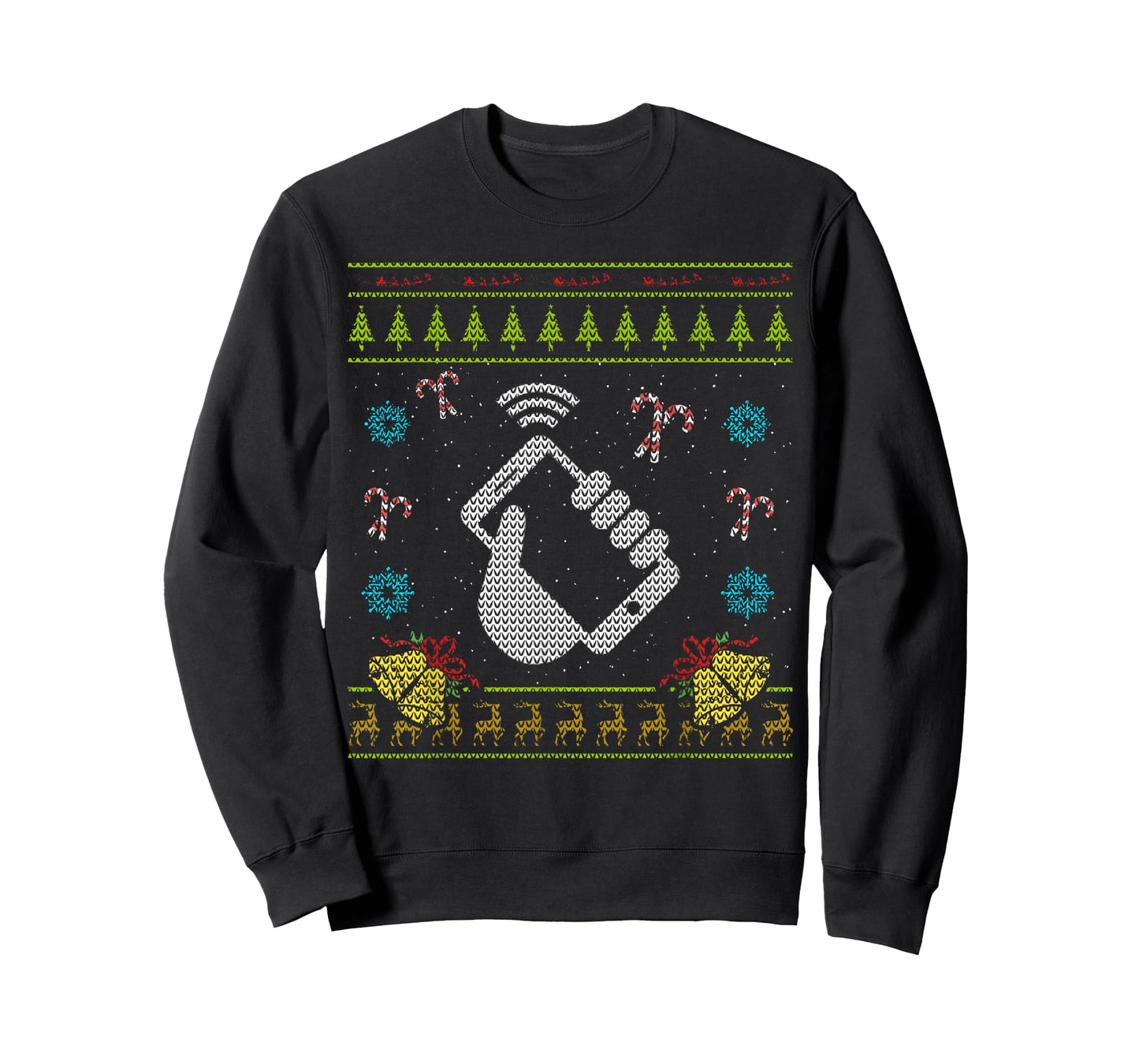 Phone Christmas Ugly Funny Cell Phone Mobile Phone Shirt T-Shirt