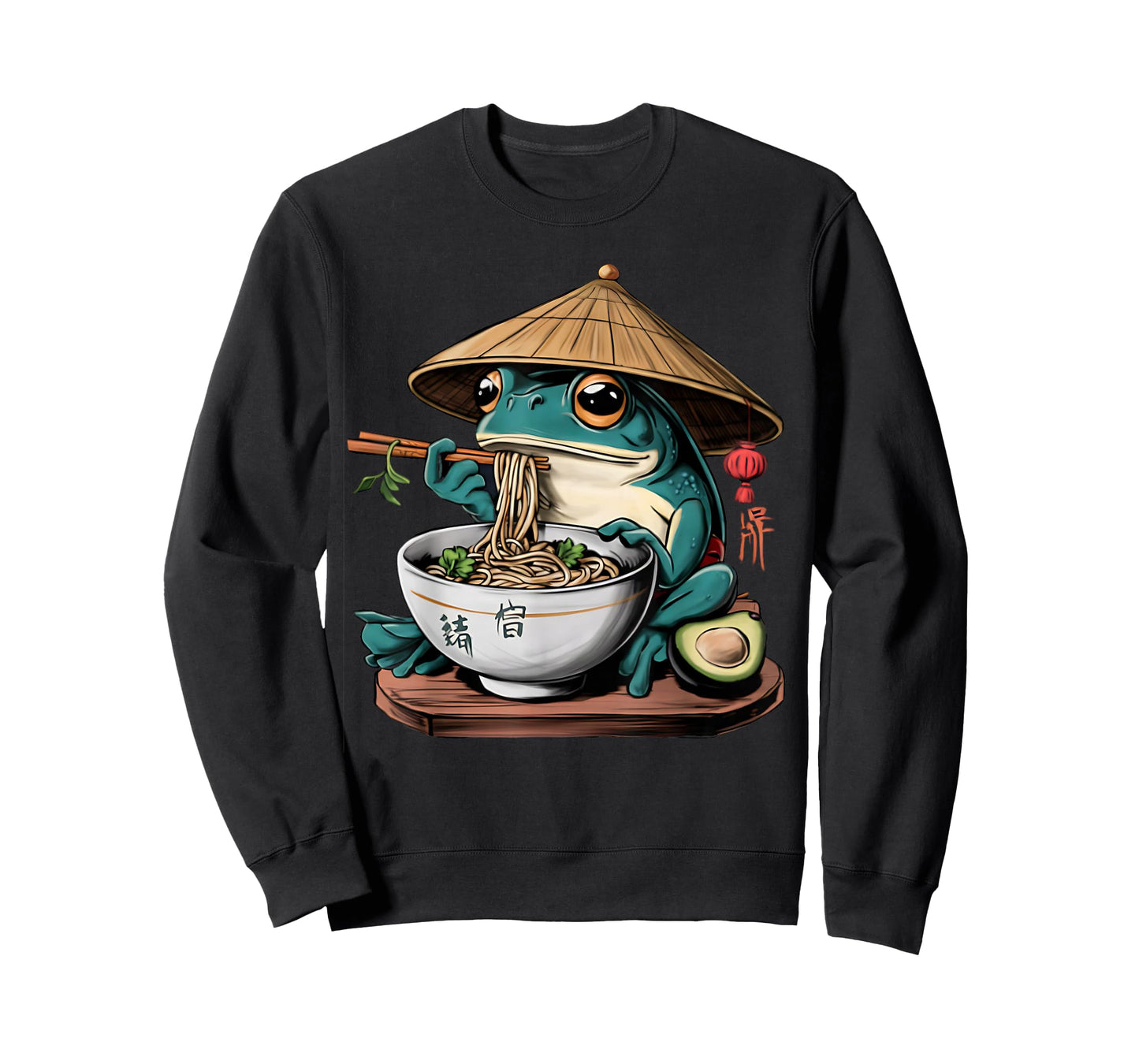 Kawaii Frog & Ramen Collection Frog Ramen Anime Unisex-Kids T-Shirt - Black, Small