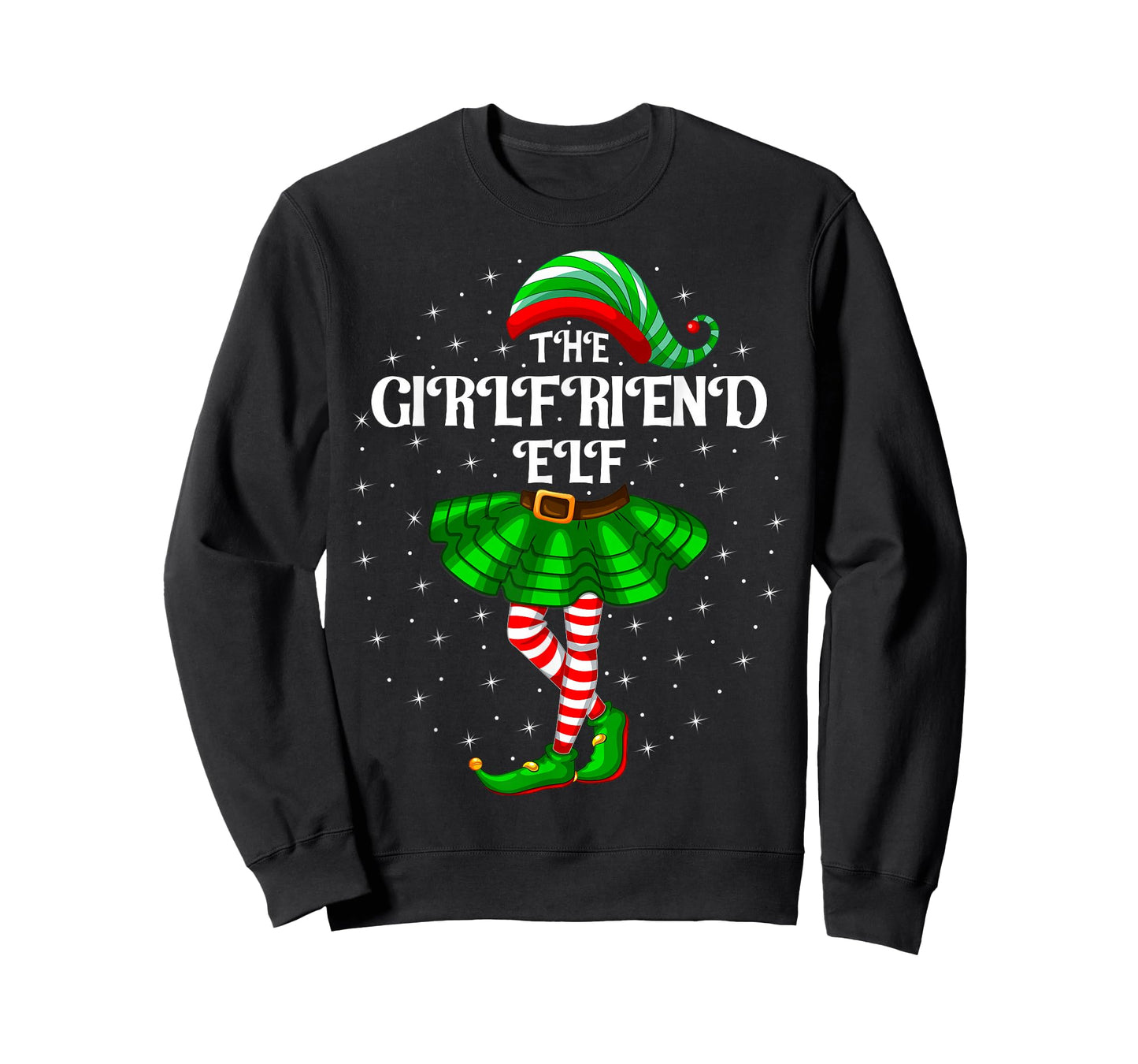 Girlfriend Elf Christmas Family Matching Xmas Couples Girl T-Shirt
