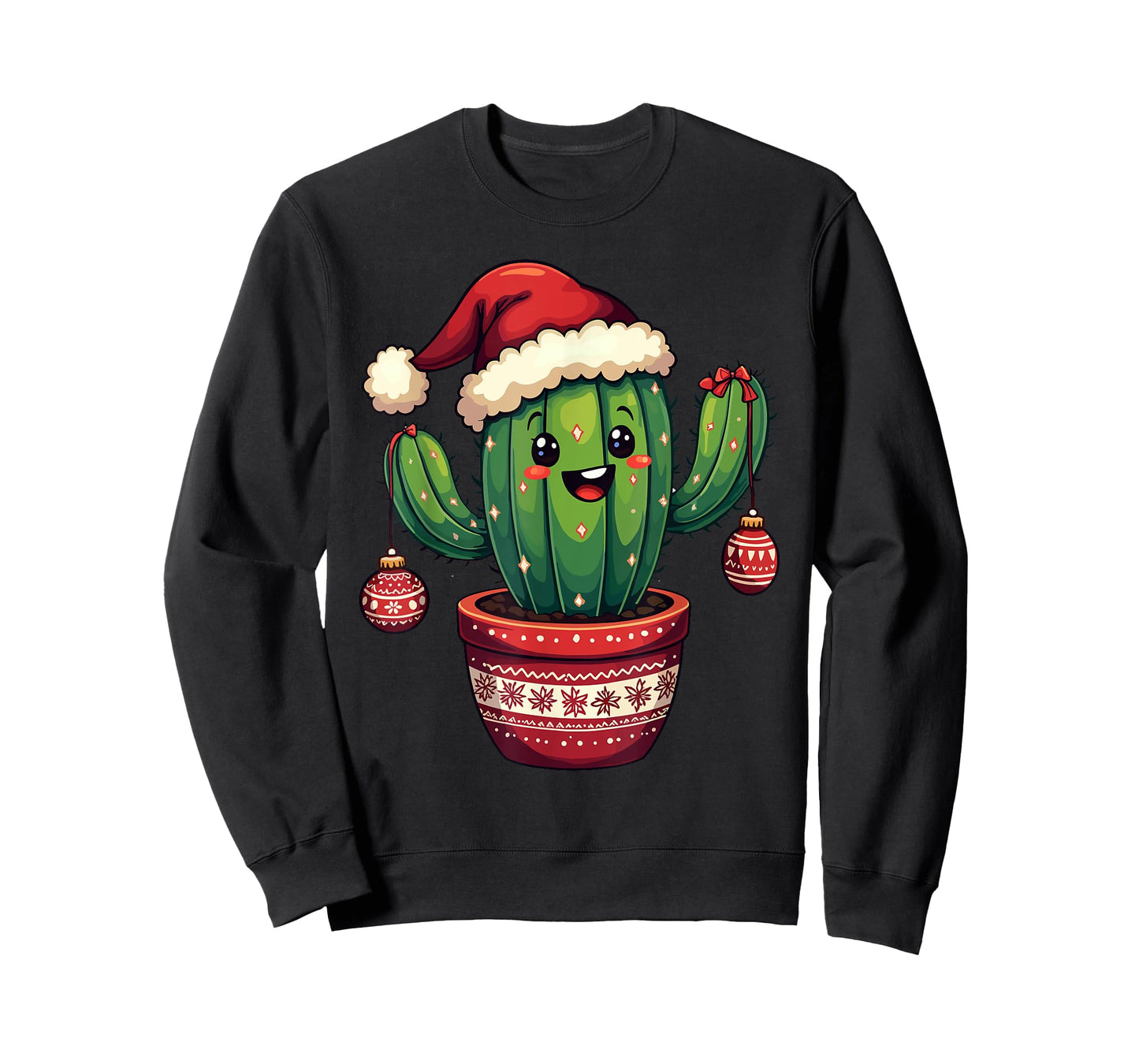 Cactus Santa Hat Funny Christmas Xmas Men Women Kids T-Shirt