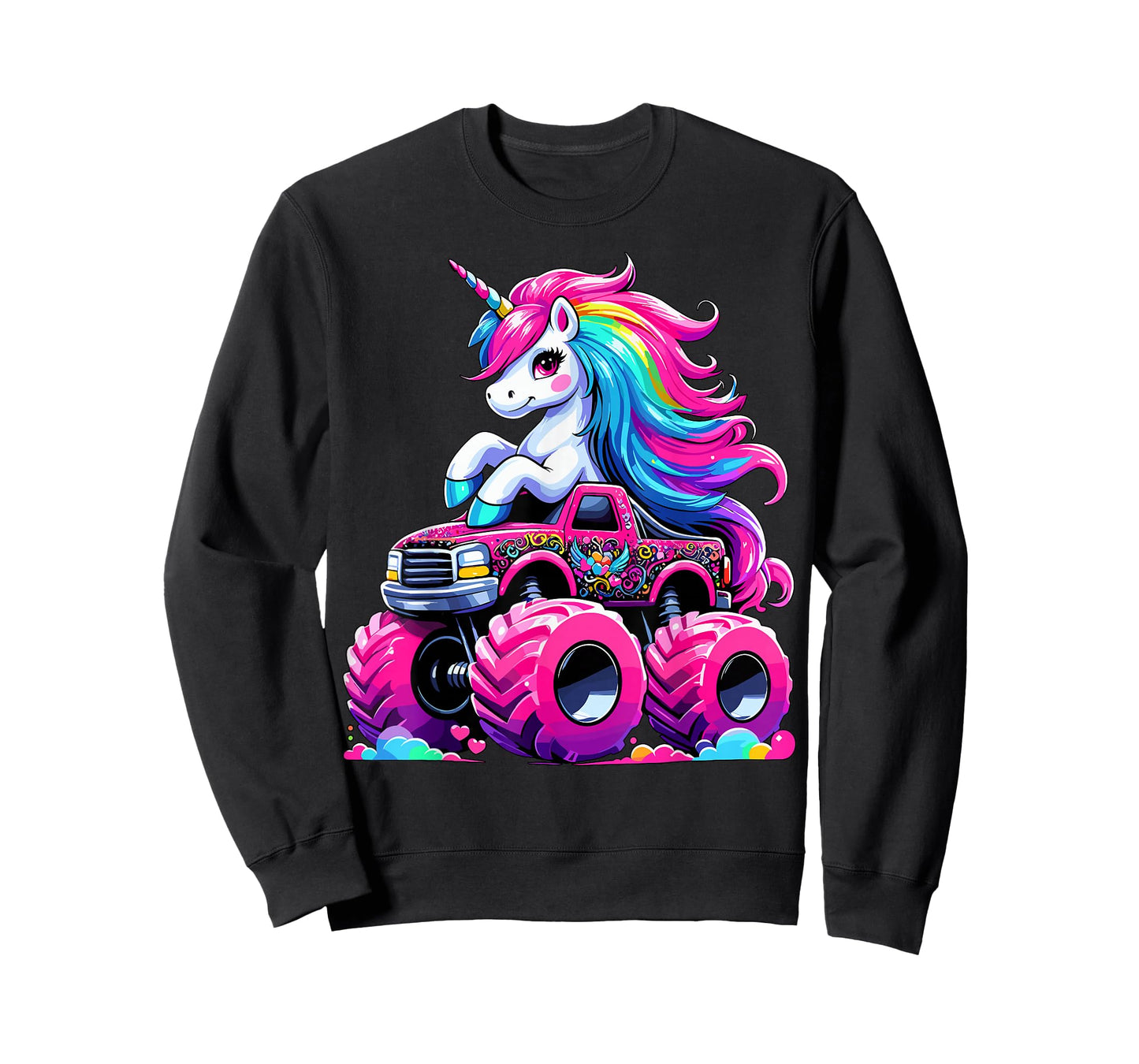 Cute Unicorn Riding Monster Truck T-Shirt