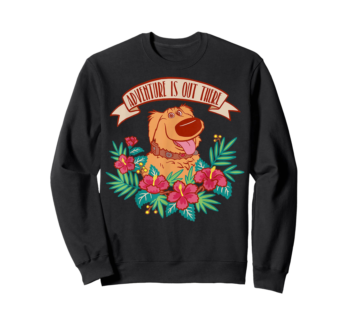 Disney Pixar Up Dug Adventure is Out There Floral T-Shirt Small