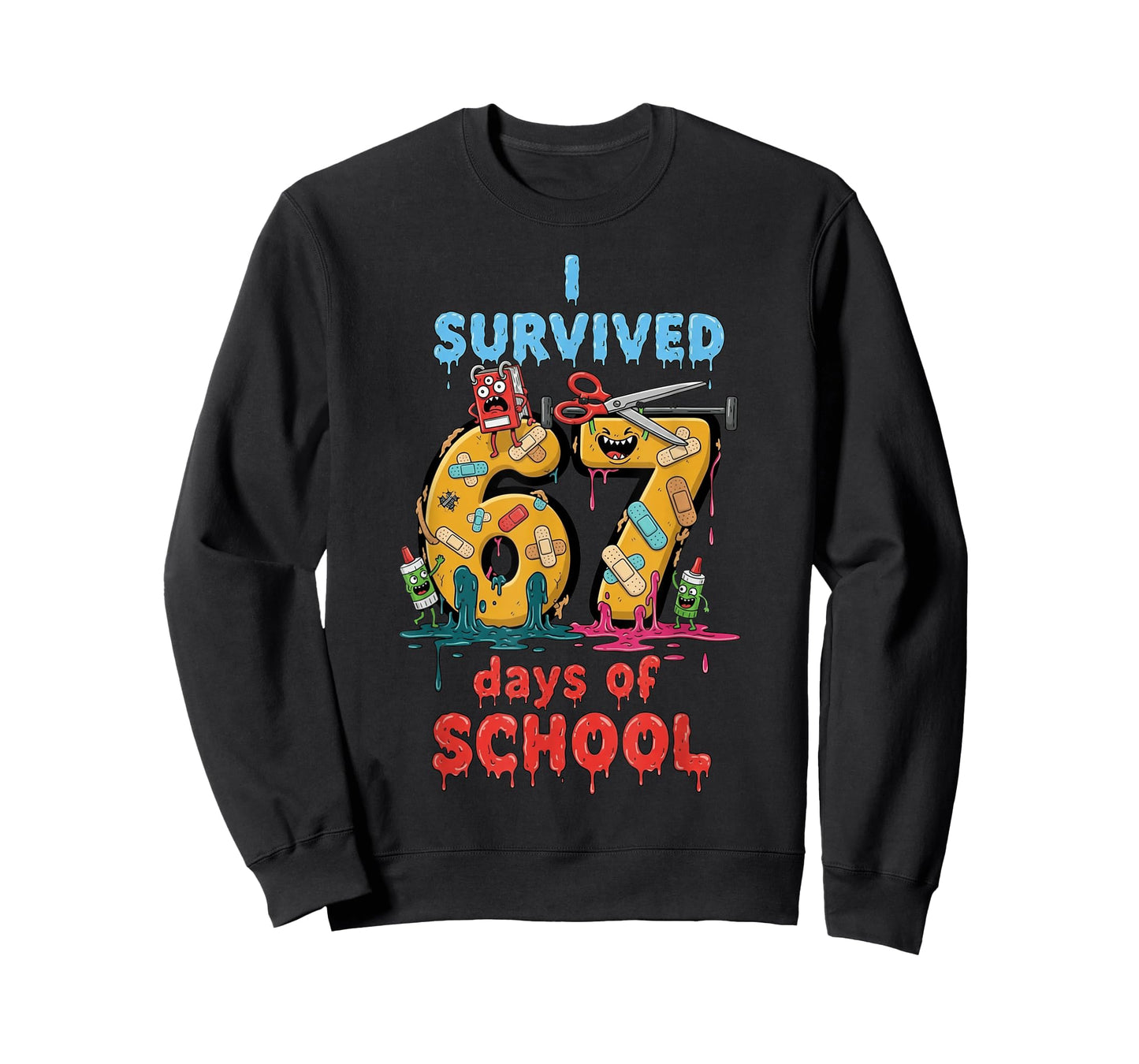 I Survived 67 Days of School Teachers Students Monster T-Shirt