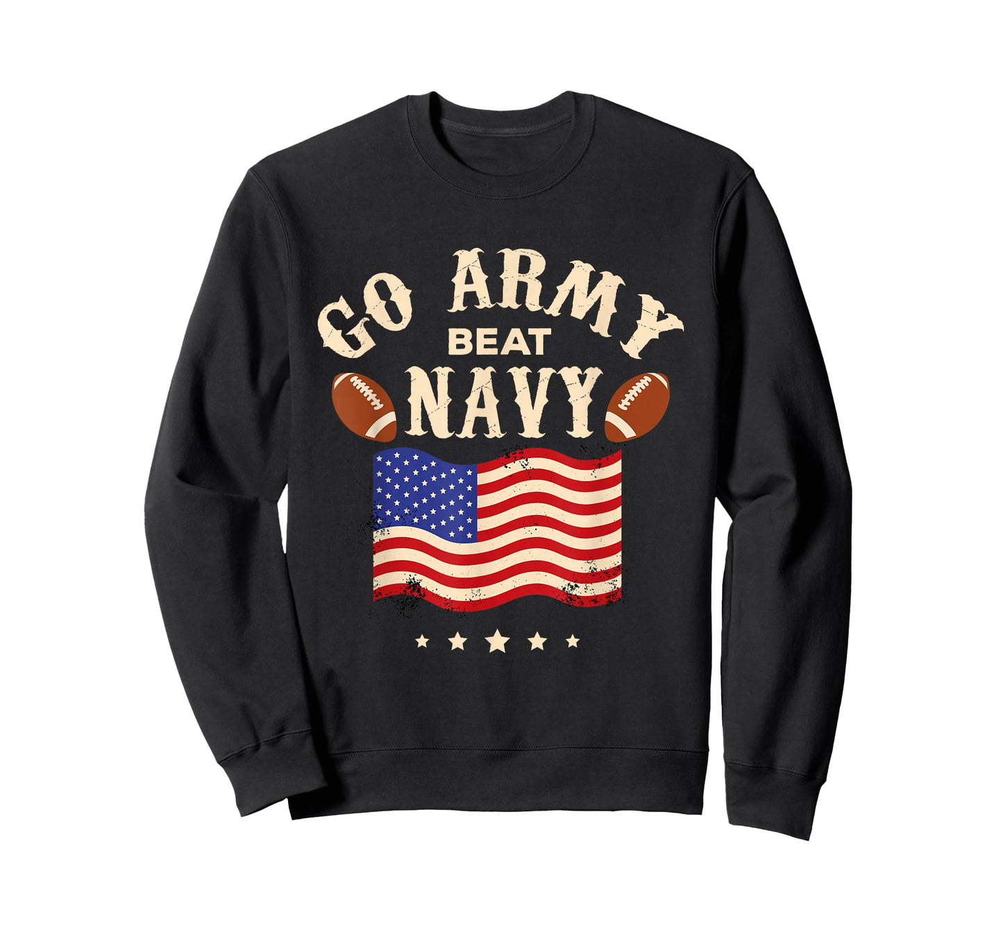 Vintage USA Flag Army Beat Navy-Flag Game Sports Football T-Shirt