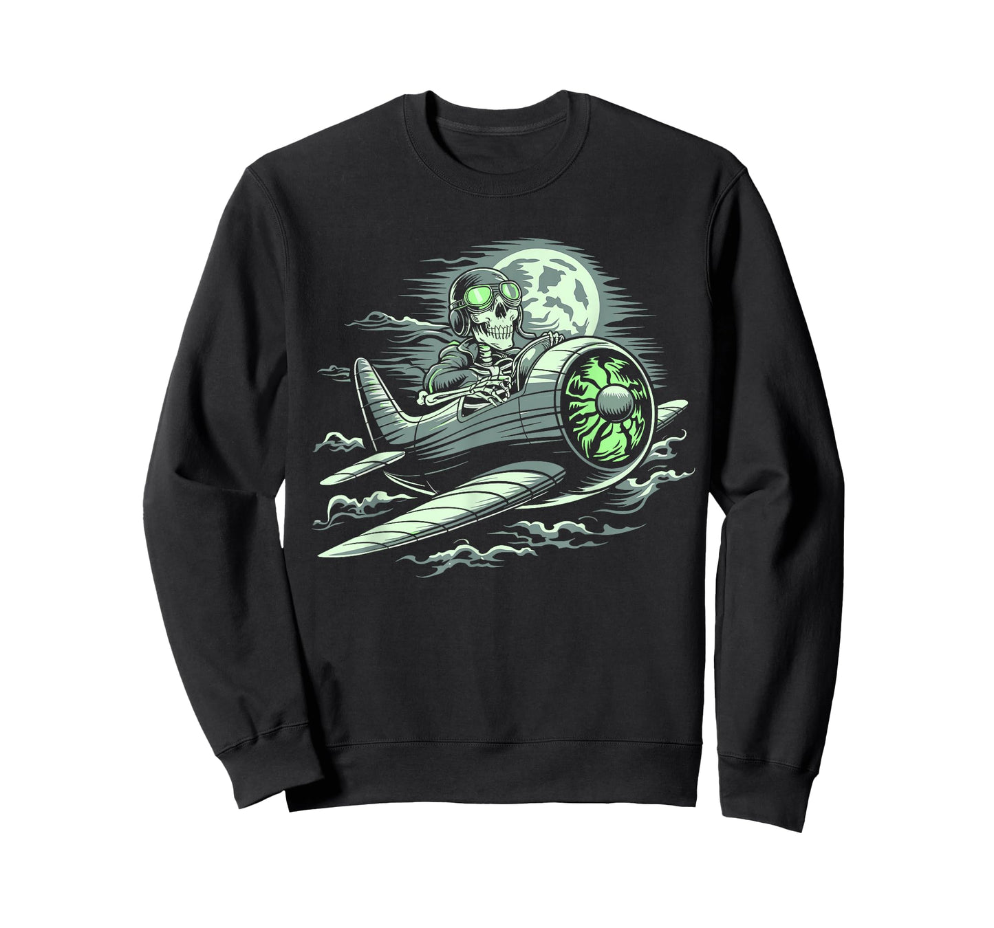 Funny Skeleton Pilot Airplane Lovers Spooky Halloween T-Shirt