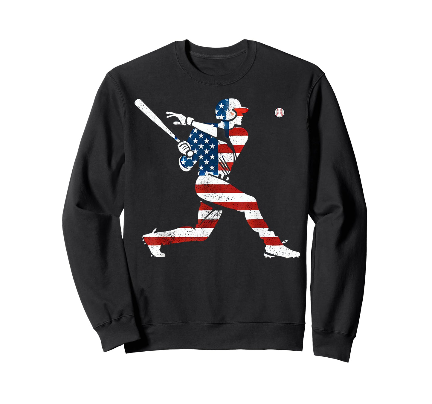 American Baseball Player Batter With United States Flag USA T-Shirt