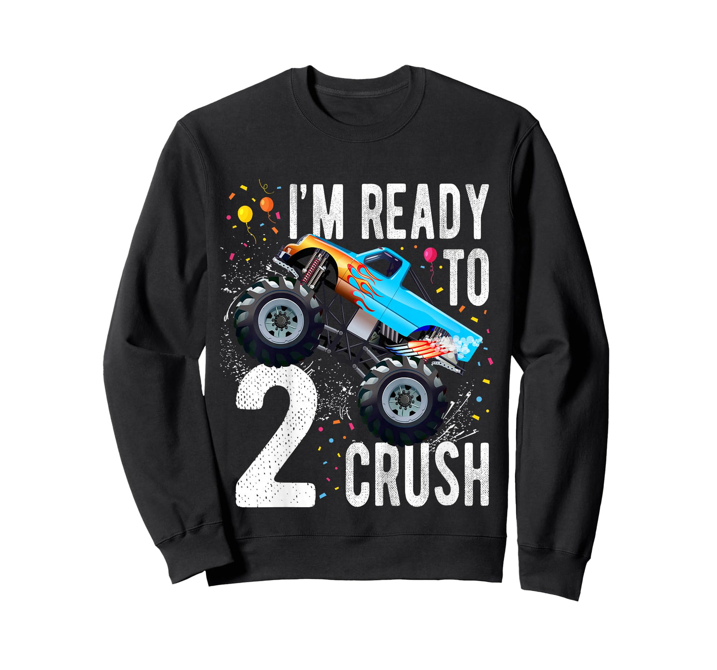 Kids 2nd Birthday Boy Monster Truck 2 Year Old Matching Family T-Shirt