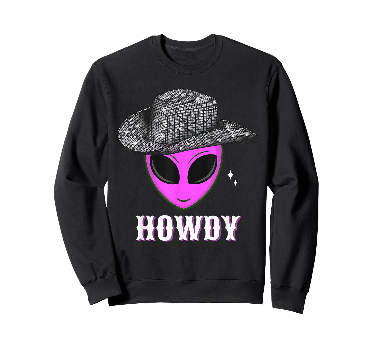 Cool Cowboy Hat Alien Howdy Space Western Disco Theme T-Shirt