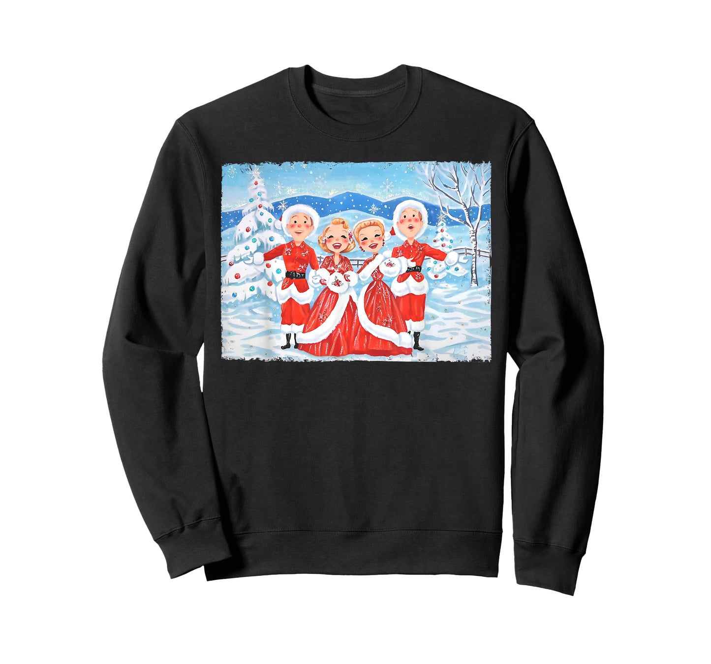 Sisters White Xmas Merry Christmas Xmas Snow Family Holiday T-Shirt