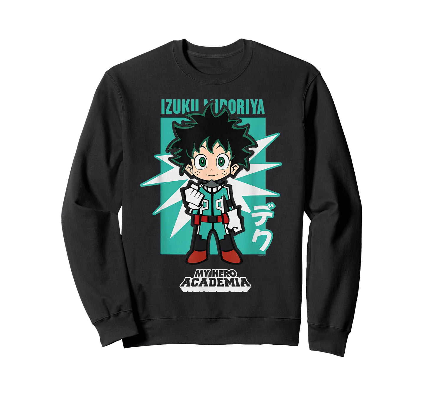 My Hero Academia Chibi Deku Kanji and Starburst Anime T-Shirt