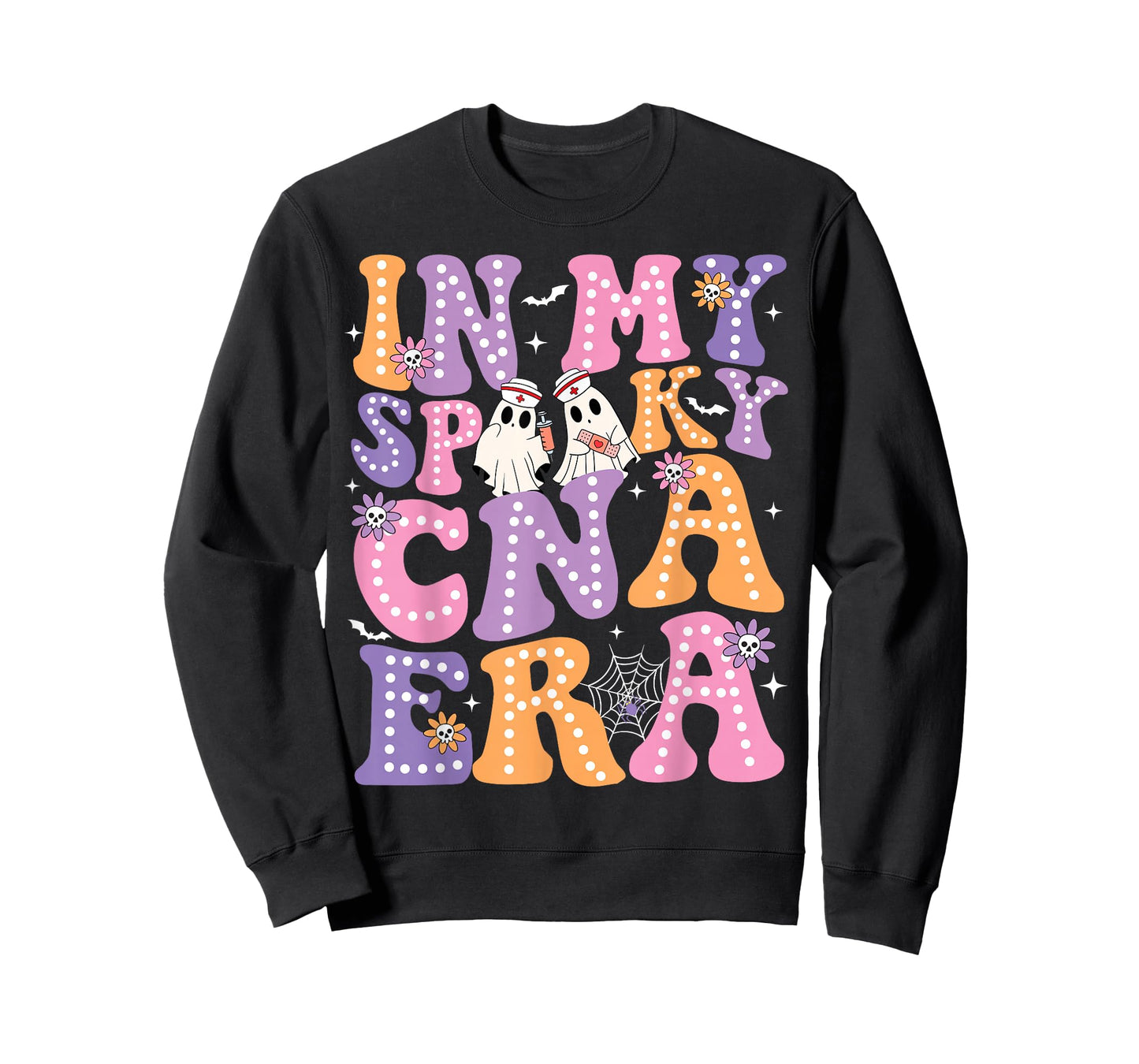 Groovy In My Spooky CNA Era Ghost Nurse Halloween Nursing T-Shirt