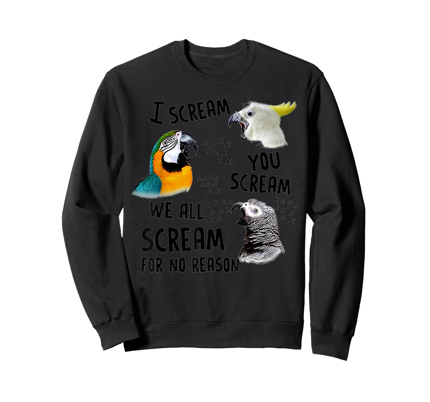 I Scream You Scream Funny Parrot T-Shirt