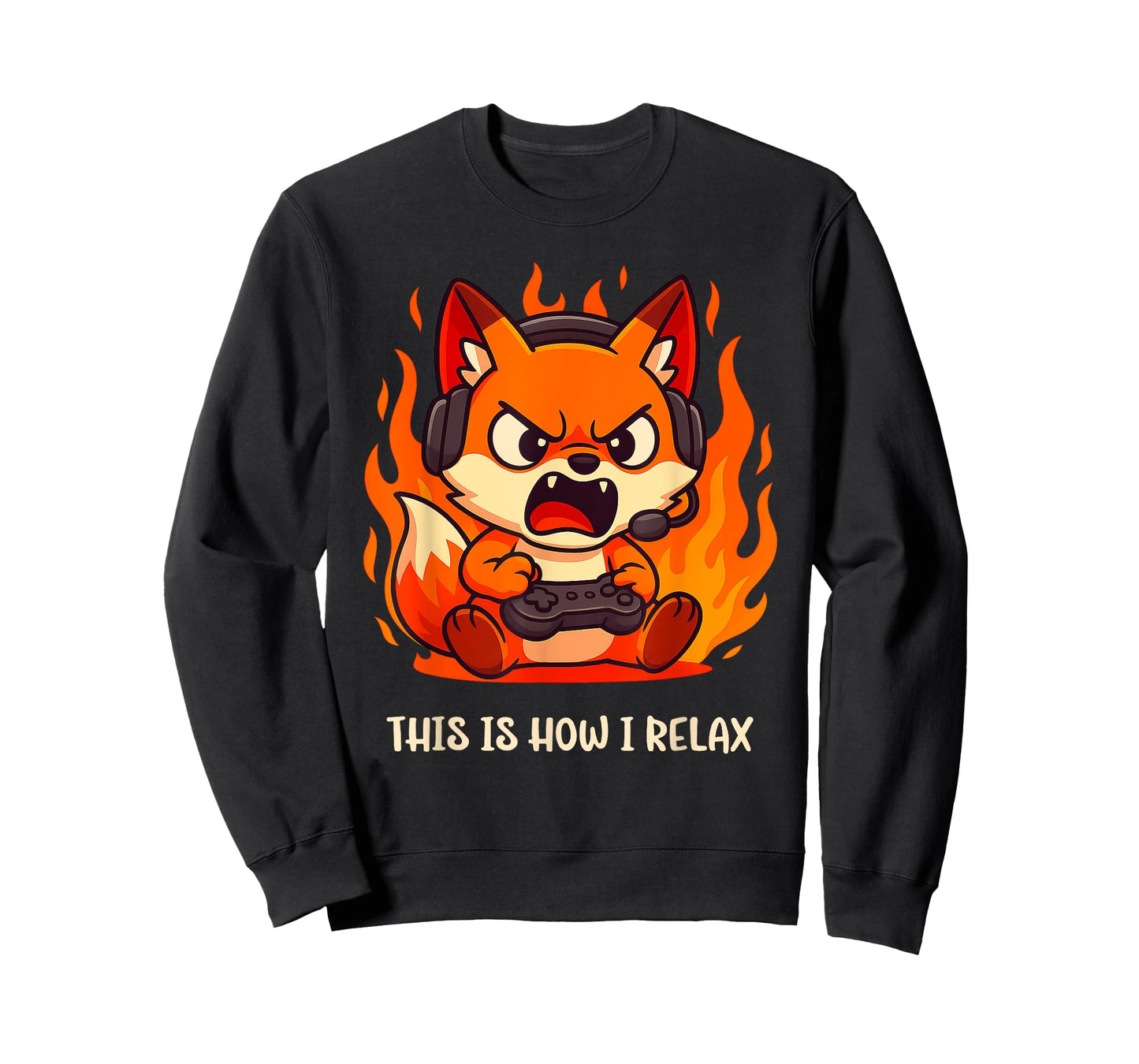 Angry Gamer Kitsune Fox This Is How I Relax Japanese Anime T-Shirt