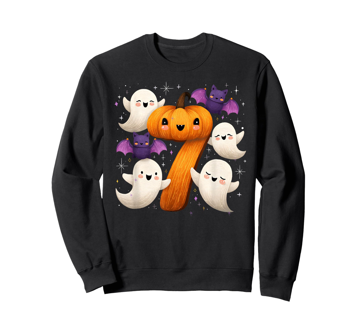 Six Seven Ghost Pumpkin Halloween Gen Z Alpha Meme Matching T-Shirt