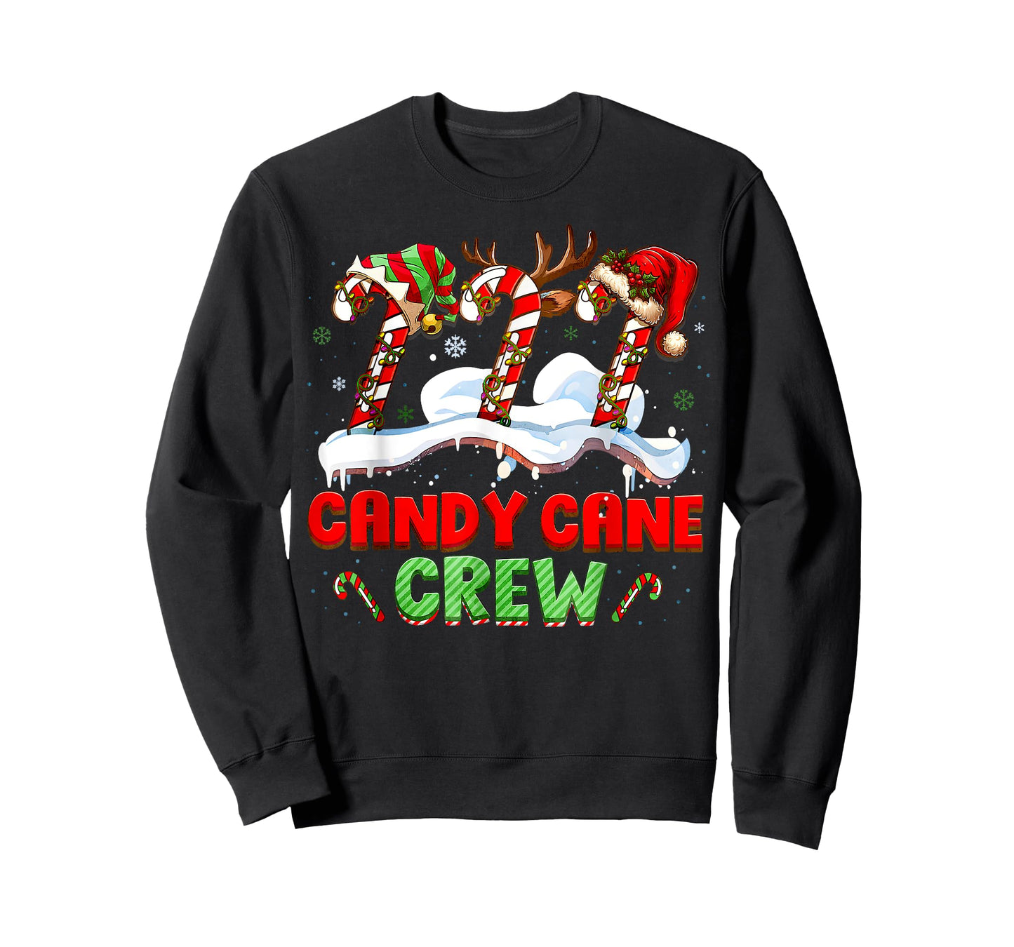 Candy Cane Crew Funny Christmas Candy Lover Xmas Womens Kids T-Shirt