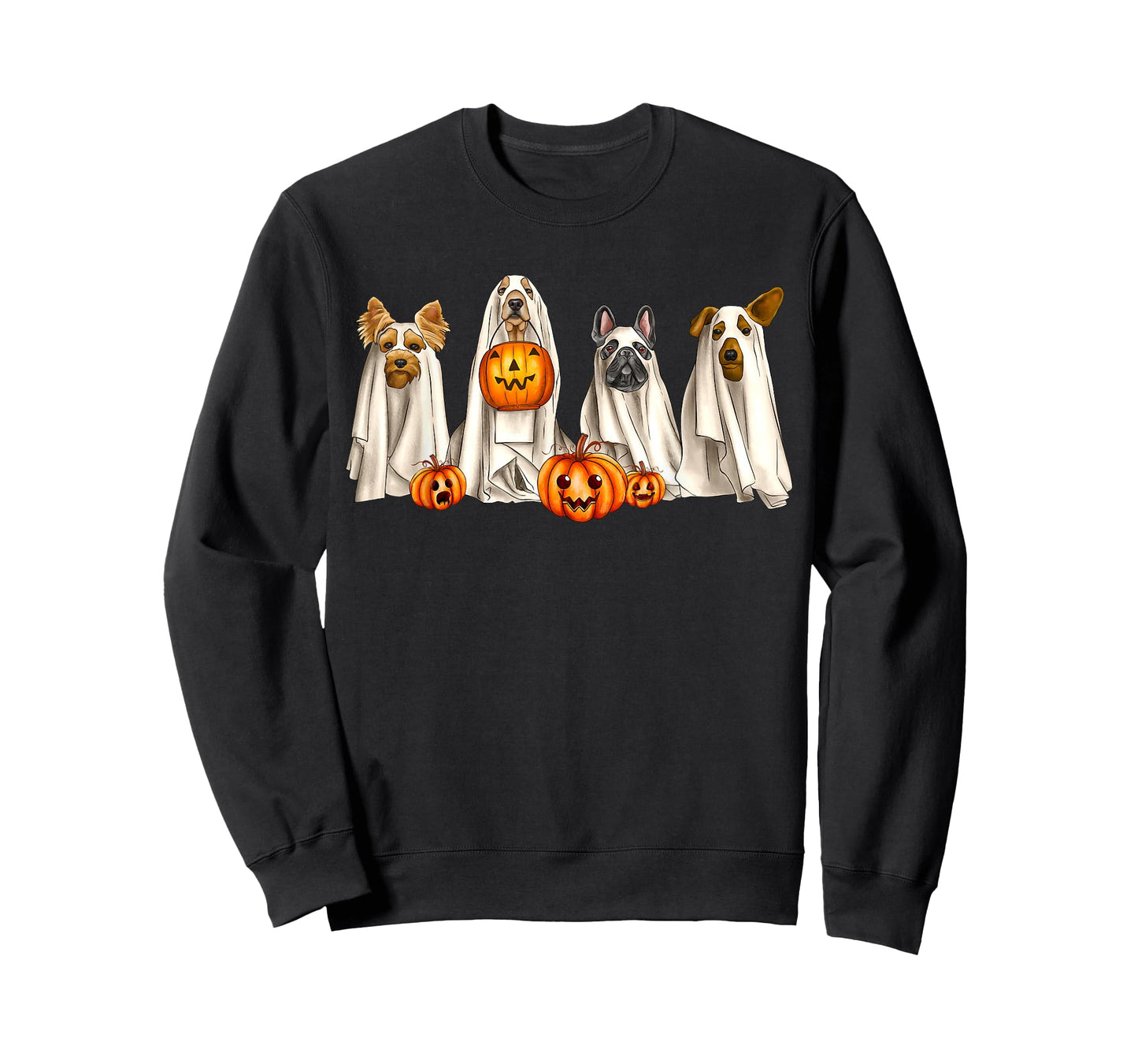 Ghost Dogs Spooky Season Dog Dressed As Ghost Halloween T-Shirt