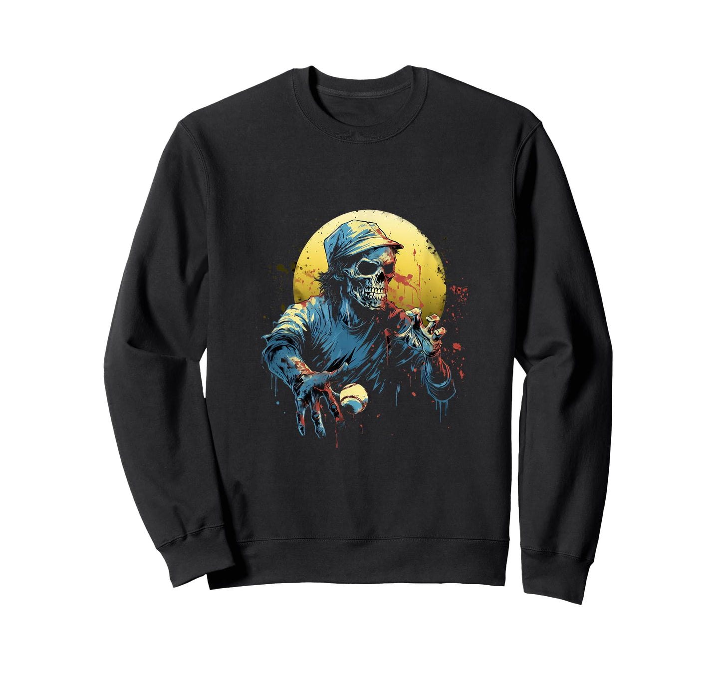 Zombie Playing Baseball Halloween Baseball Player T-Shirt