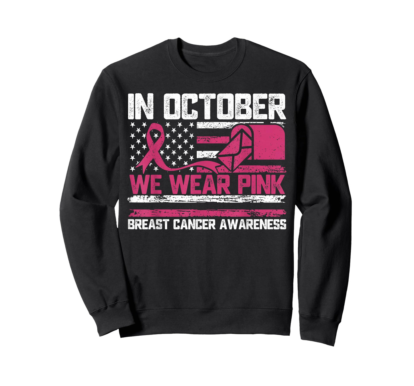 in October We Wear Pink Postal Worker Breast Cancer T-Shirt