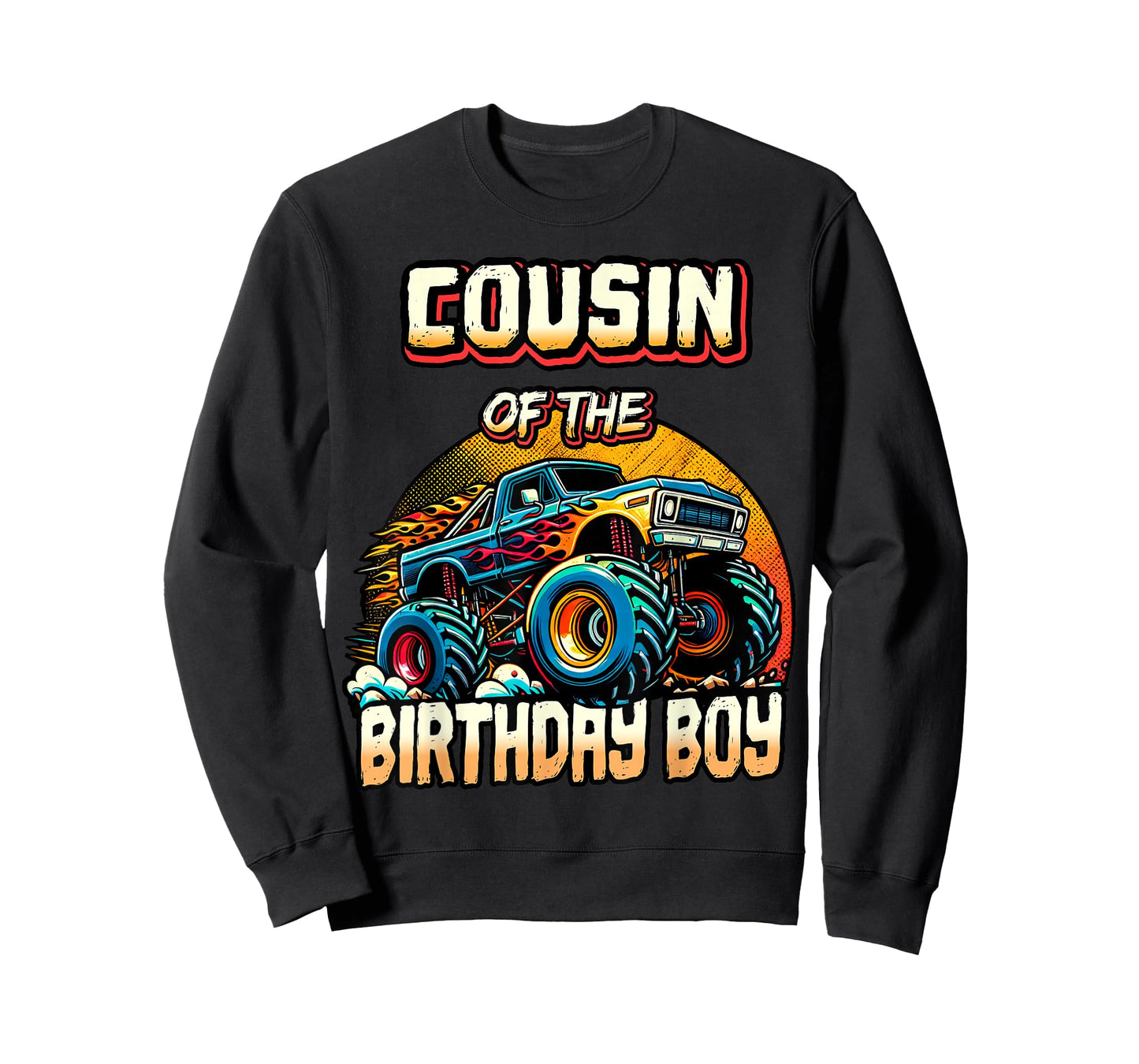 Cousin of the Birthday Boy Monster Truck Birthday Party T-Shirt