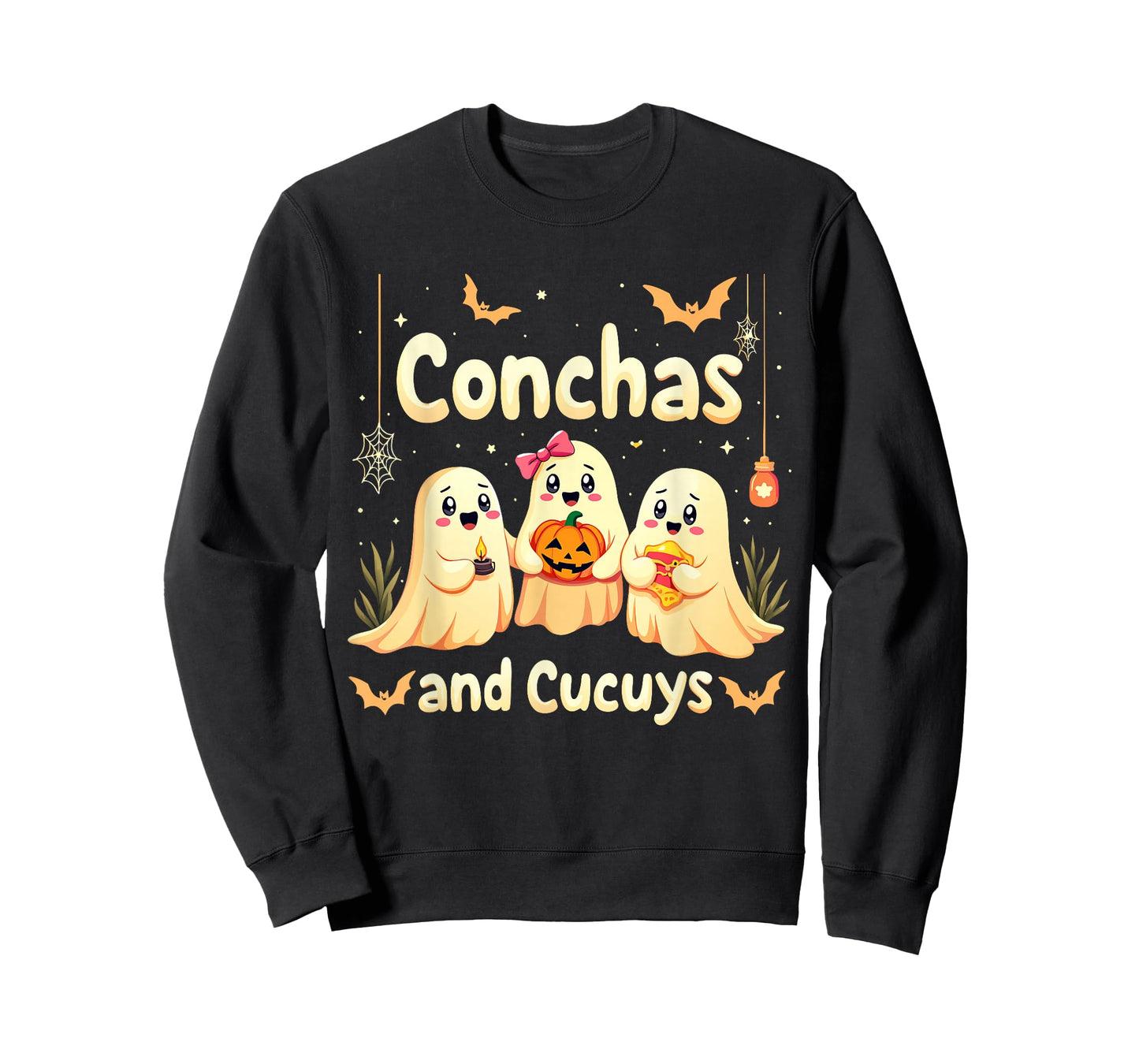 Conchas and Cucuys Ghost Spooky Pan Dulce Mexican Halloween T-Shirt