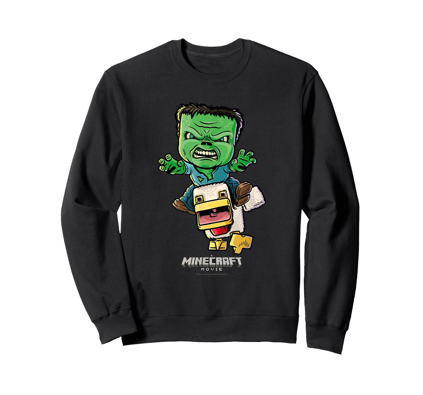 A Minecraft Movie Chicken Jockey Baby Zombie Animated T-Shirt