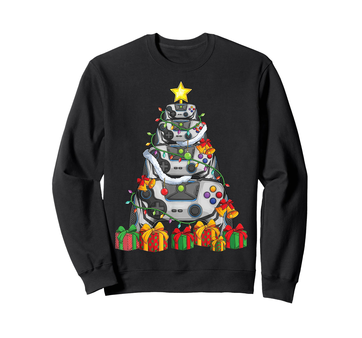 Gamer christmas tree pajamas kids boys men video games xmas T-Shirt