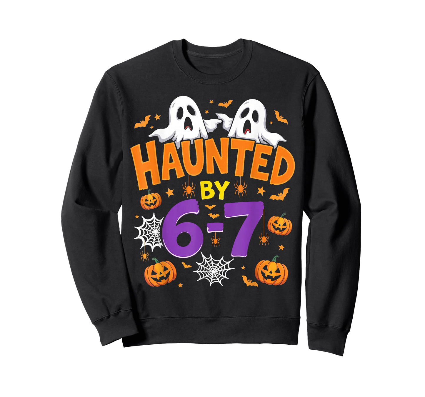 Haunted by 67 Funny Six Seven Meme Pumpkin Ghost Halloween T-Shirt