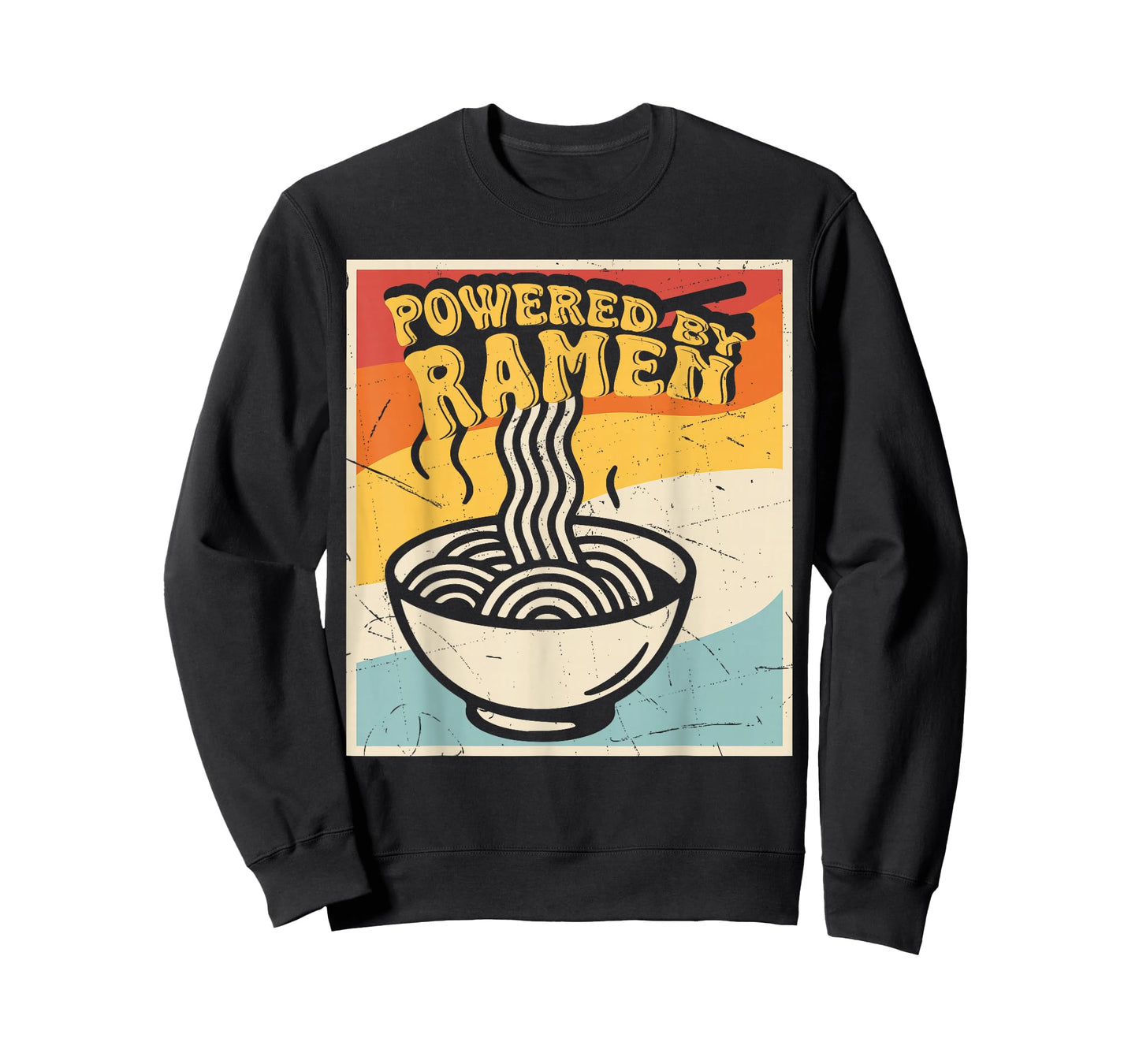 Retro Vintage Powered by Ramen Noodles Lover Anime Gift T-Shirt